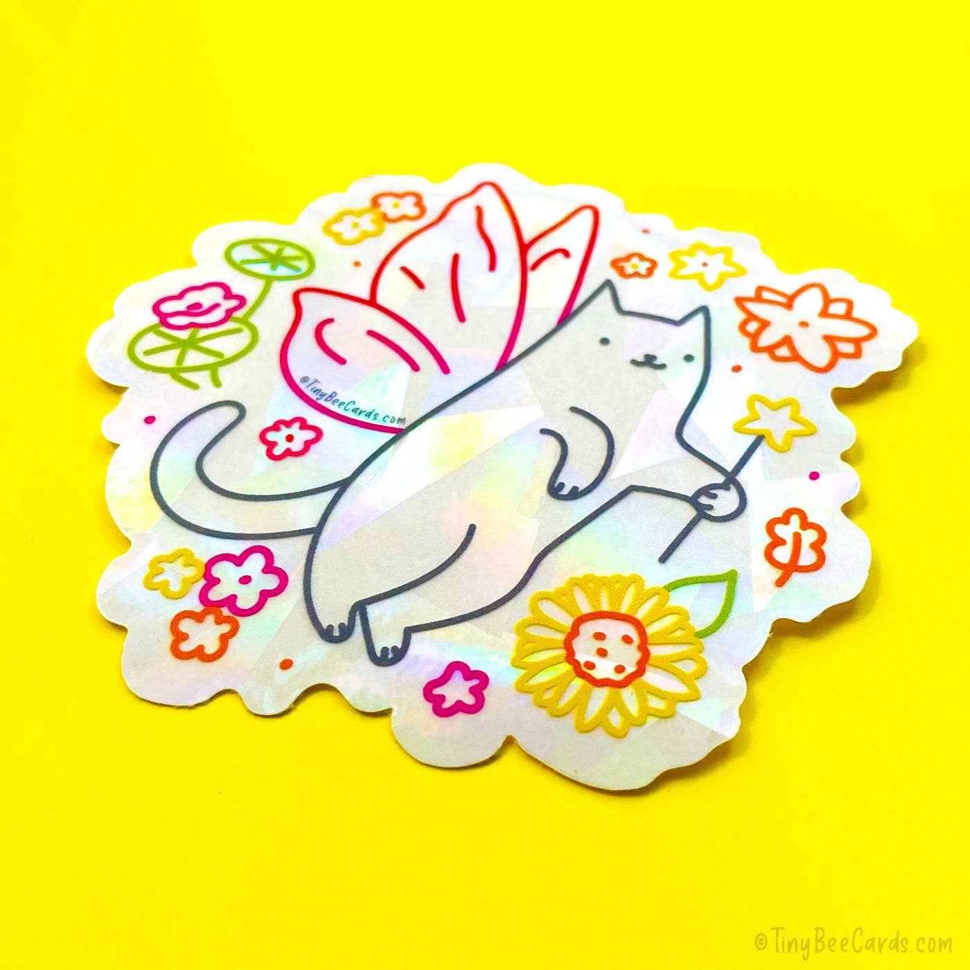 Tiny Bee Cards - Fairy Cat Suncatcher Decal