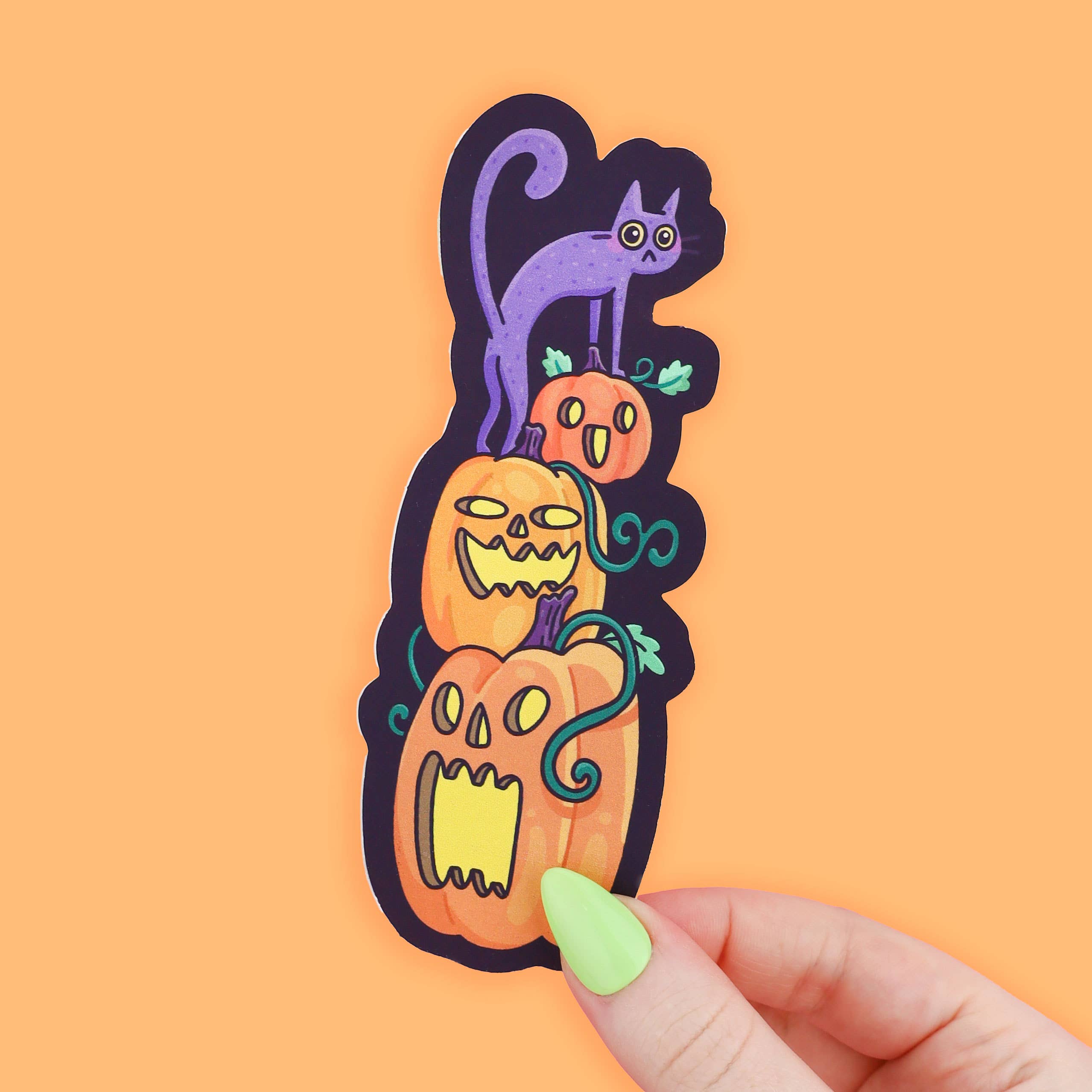 Kitty and Pumpkins Reader Gift Bookmark with Tassel