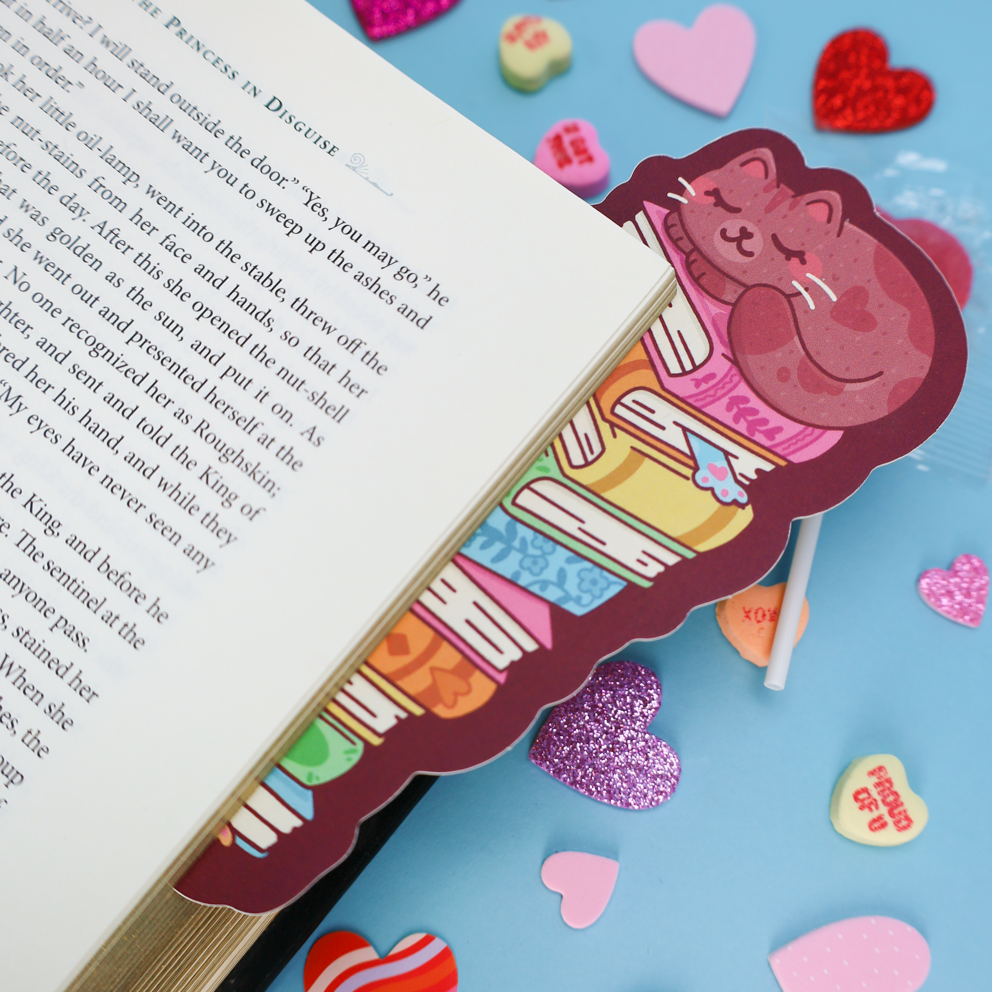 Book Stack Cat Cute Reader Kitty Bookmark