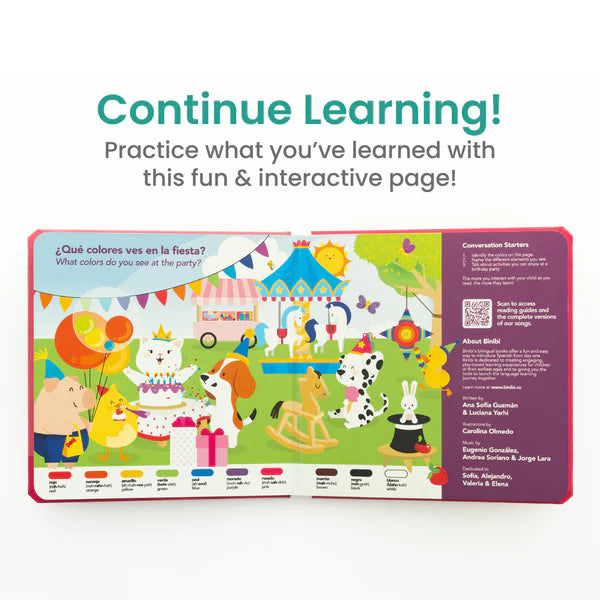 Colors at the Birthday Party Bilingual Musical Book - La Fiesta