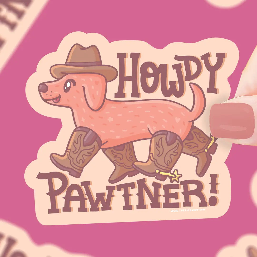 Howdy Paw-Tner | Cowboy Dog | Western | Sticker