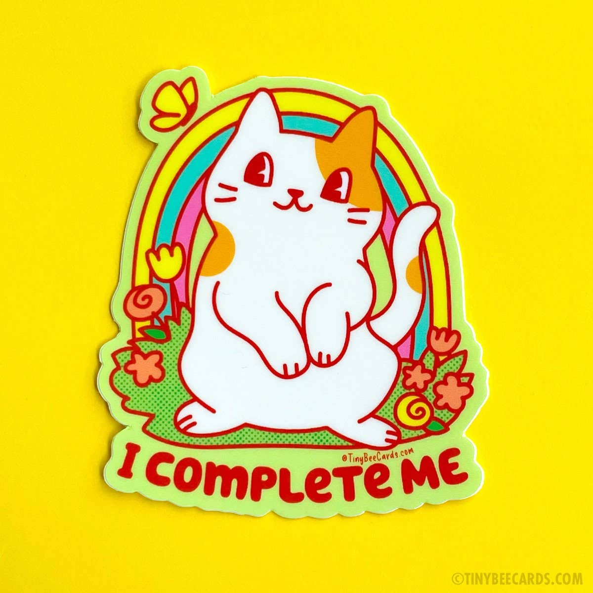 Tiny Bee Cards - Self Love Cat Vinyl Sticker - I Complete Me