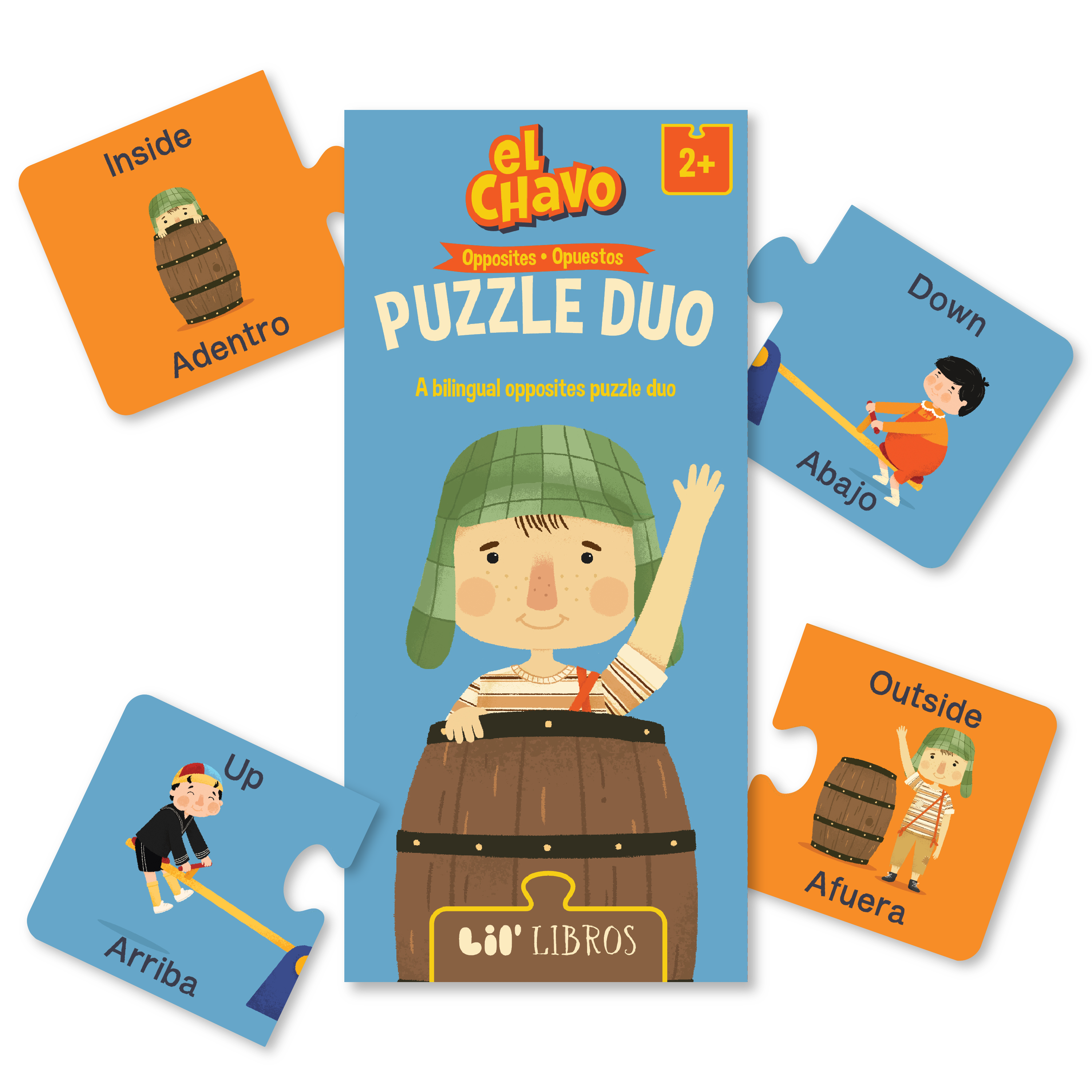 Bilingual Children's Books & Games - El Chavo: Opposites / Opuestos Puzzle Duo