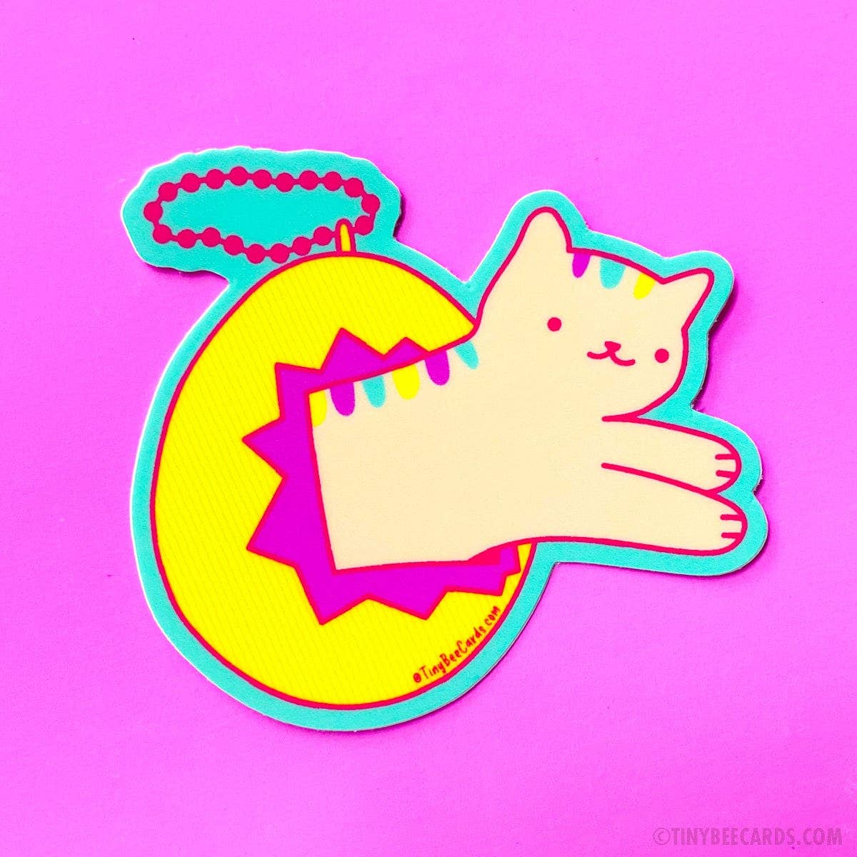 Tiny Bee Cards - Y2K Cat Virtual Pet 90s Vinyl Sticker