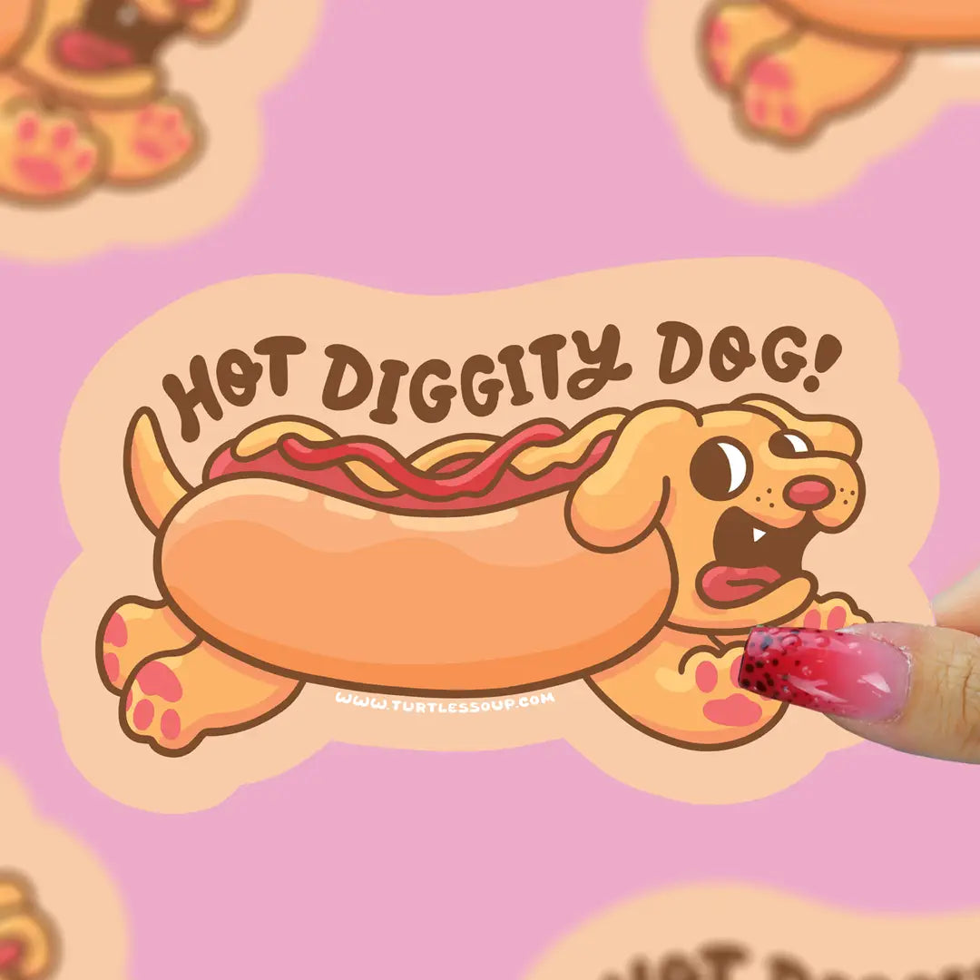 Hot Diggity Dog Vinyl Sticker