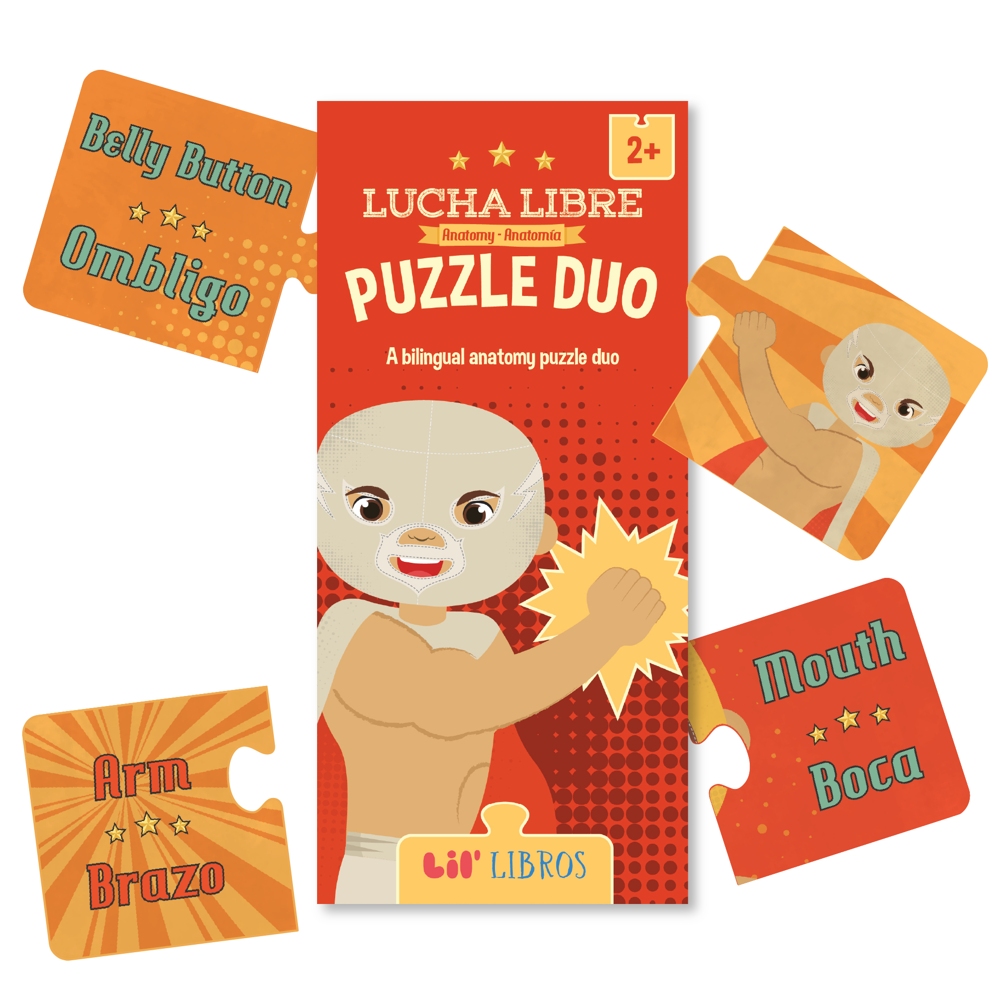 Bilingual Children's Books & Games - Lucha Libre: Anatomy / Anatomía Puzzle Duo Bilingual