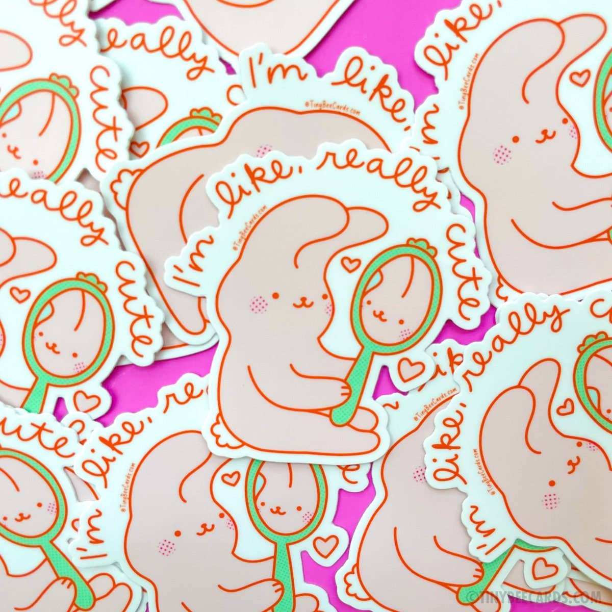 Tiny Bee Cards - Self Love Bunny Vinyl Sticker - I'm Like, Really Cute Easter
