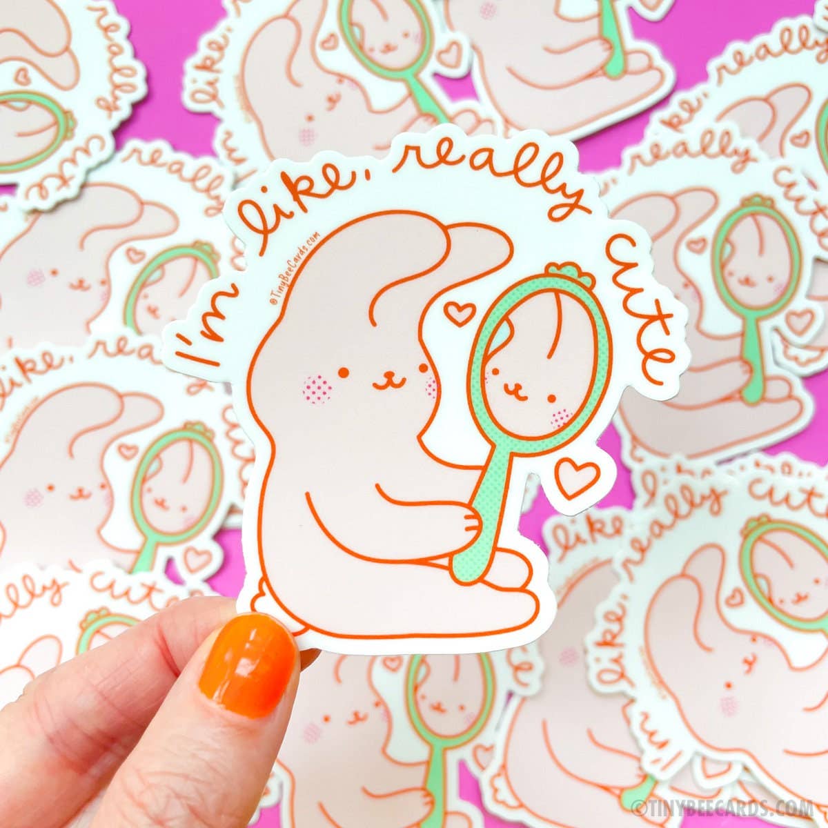 Tiny Bee Cards - Self Love Bunny Vinyl Sticker - I'm Like, Really Cute Easter