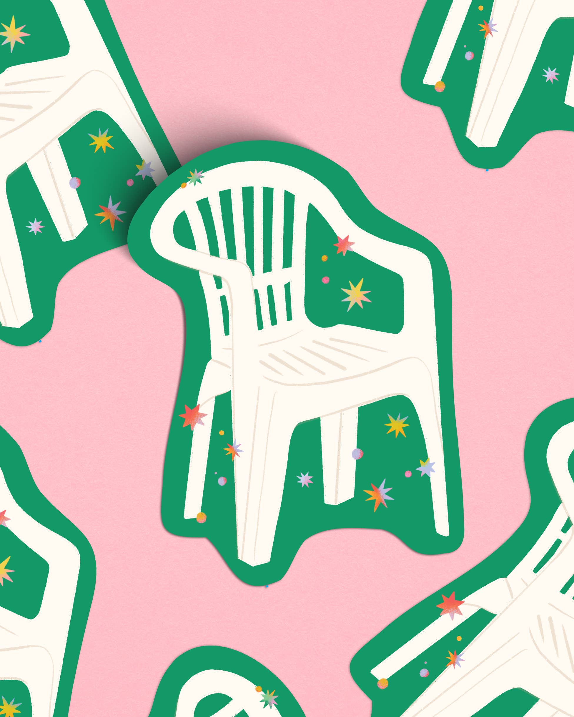 DtMF Chair Vinyl Sticker - Bad Bunny