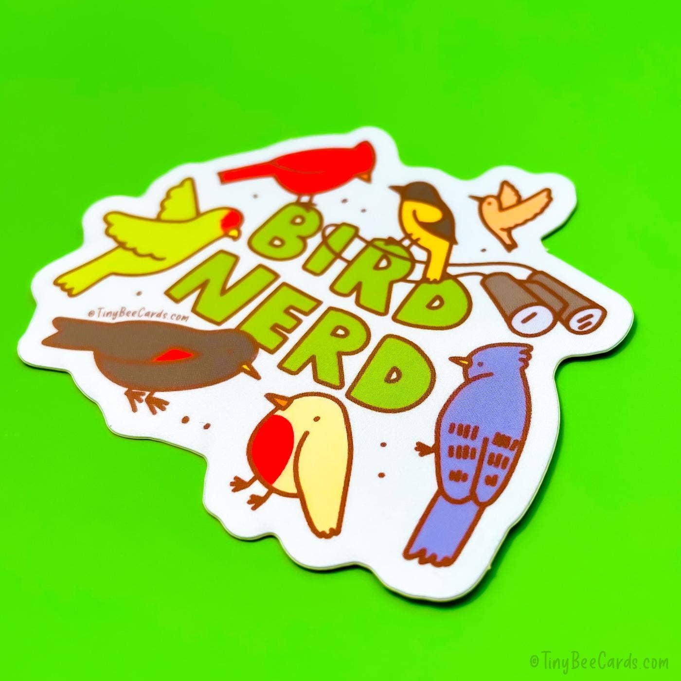 Tiny Bee Cards - Bird Nerd Vinyl Sticker