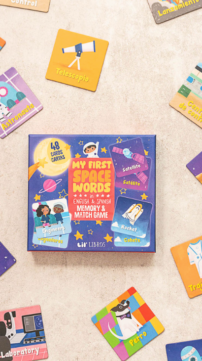 My First Space Words in English & Spanish Memory & Match Game (Bilingual: English and Spanish)