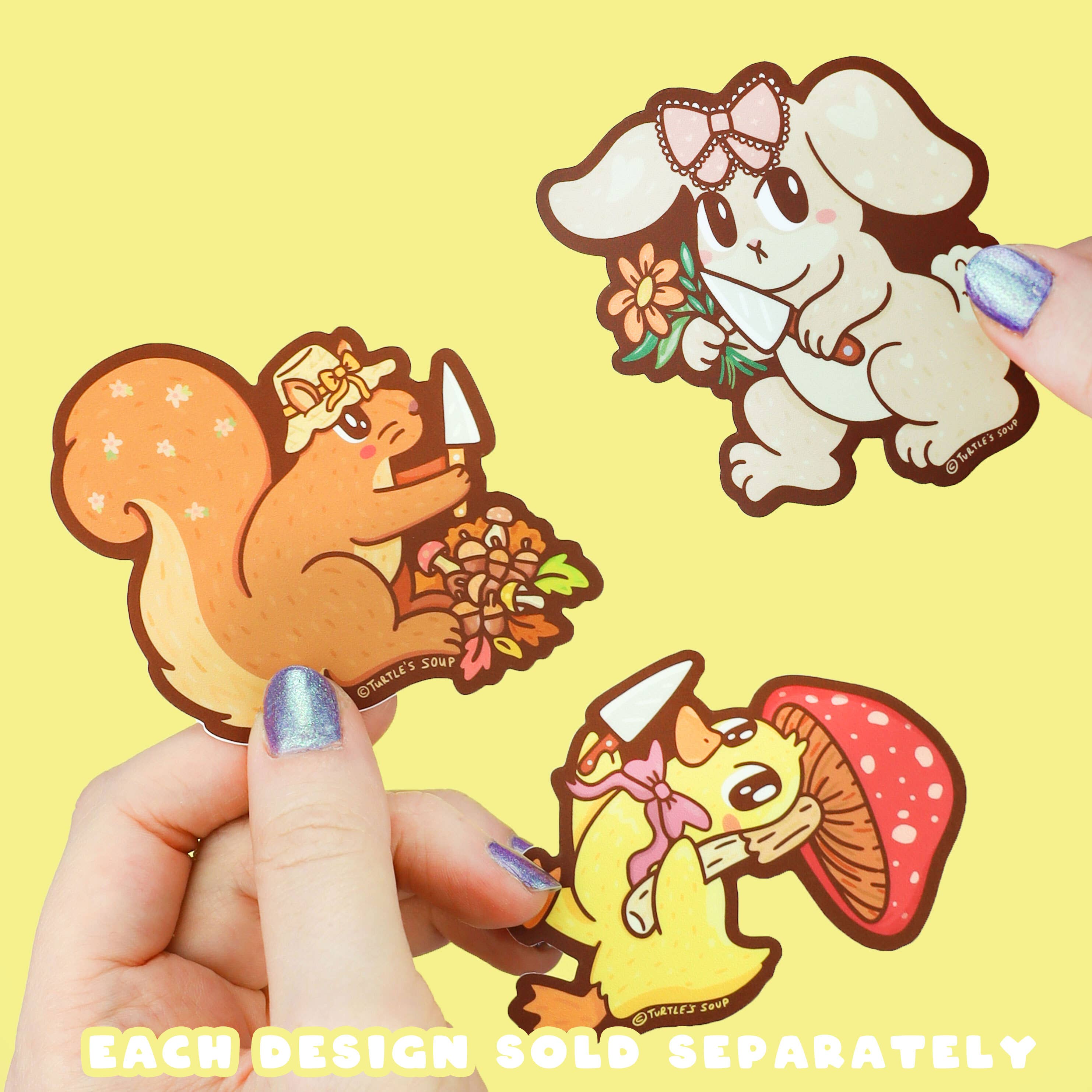 Stabby Squirrel Cute Cottagecore Funny Vinyl Sticker