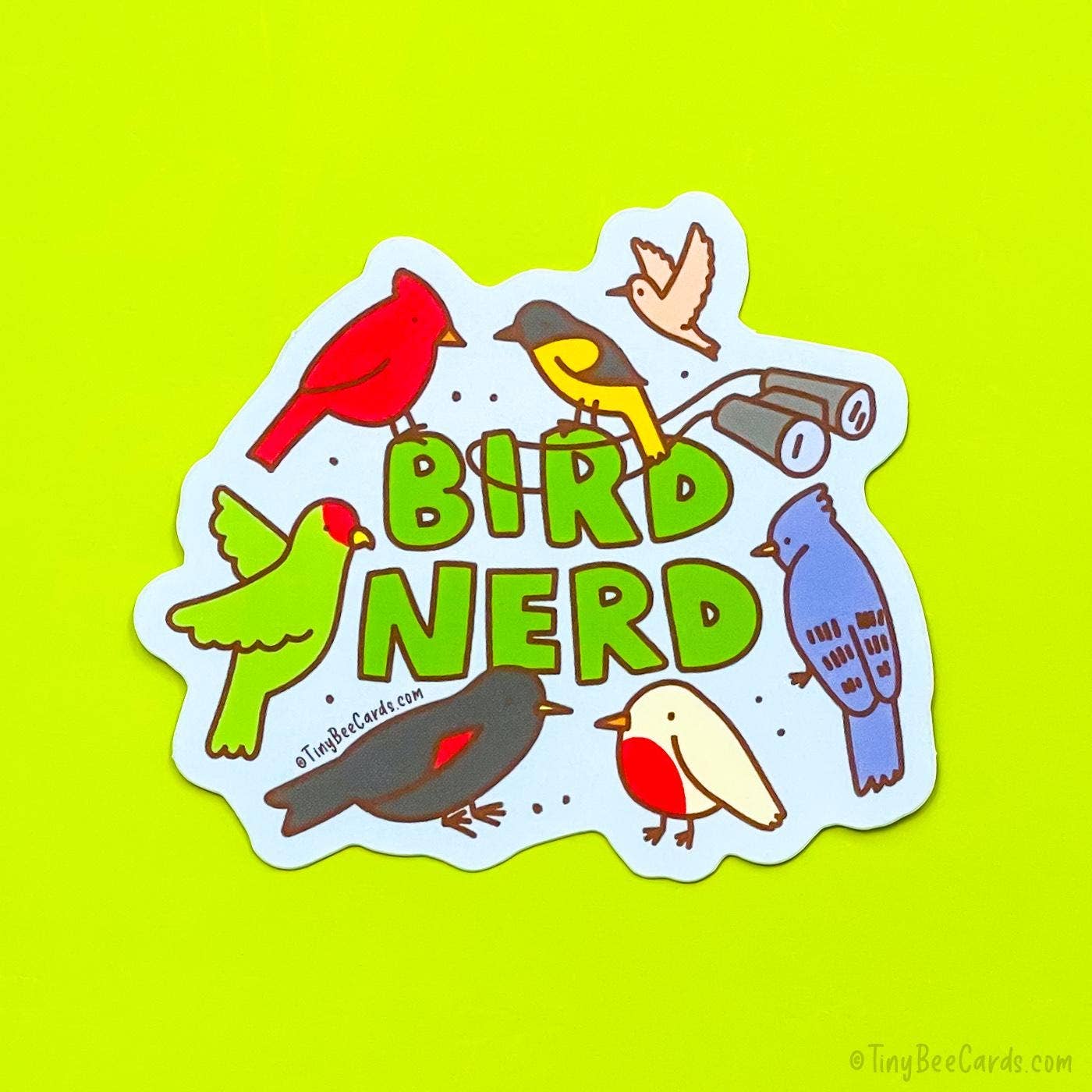 Tiny Bee Cards - Bird Nerd Vinyl Sticker