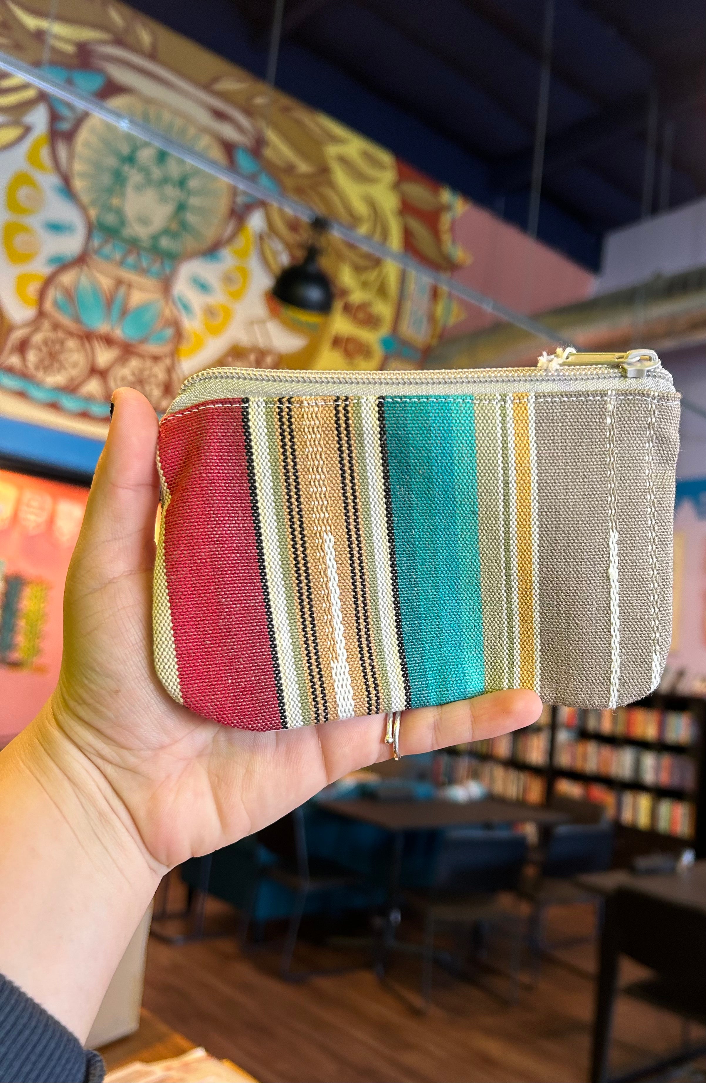 Card Holder Pouch - Neutral Stripes