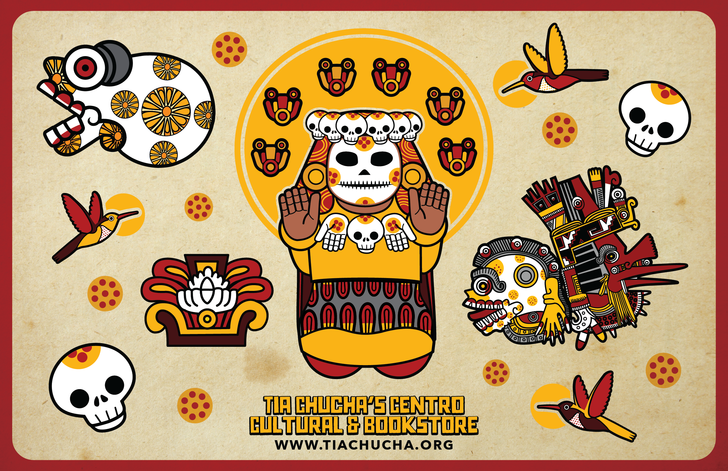 Mexica Dia De Los Muertos Sticker Sheet