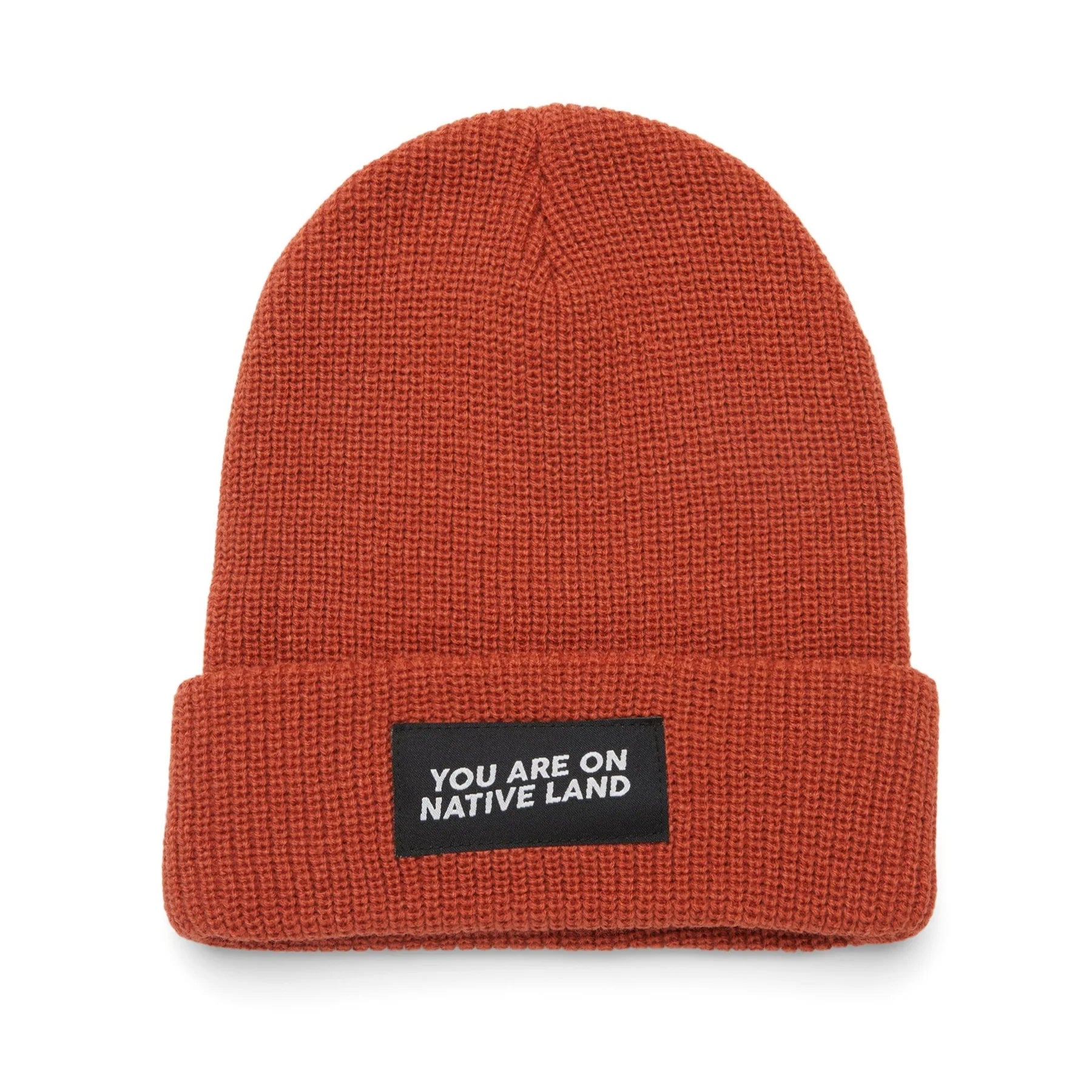 'YOU ARE ON NATIVE LAND' Ribbed Beanie