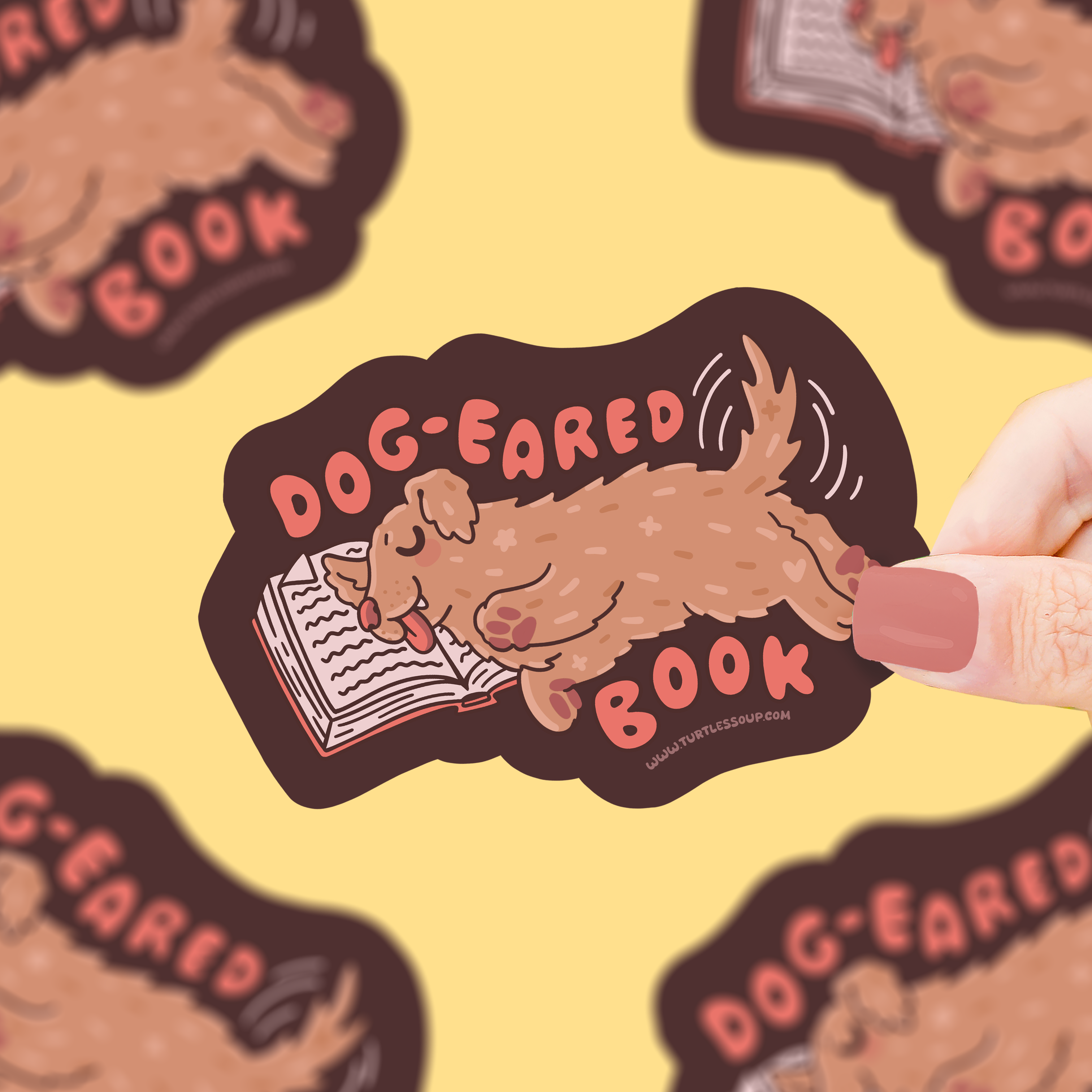 Dog Eared Book | Puppies | Bookish | Read | Vinyl Sticker