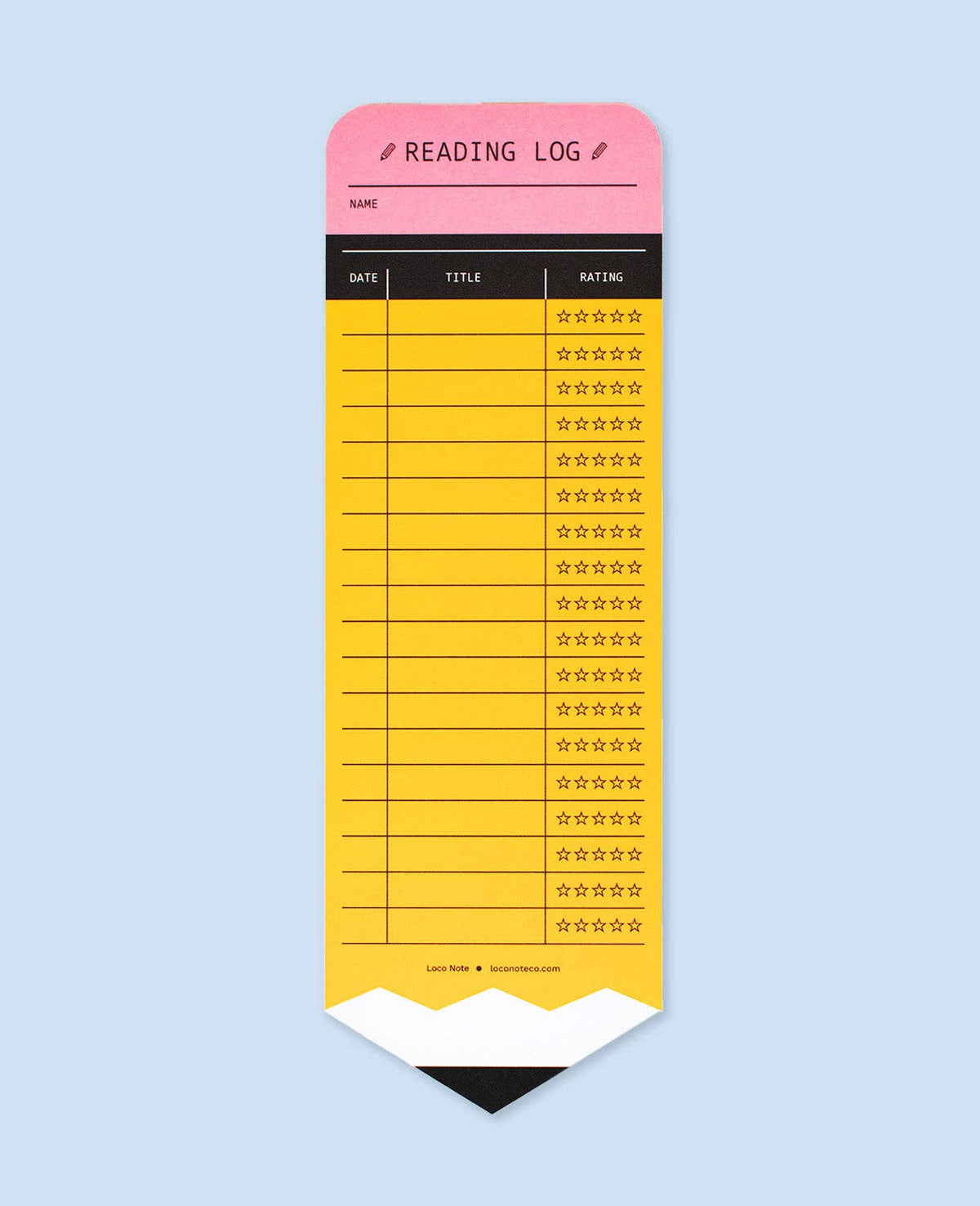 Pencil Reading Log Bookmark