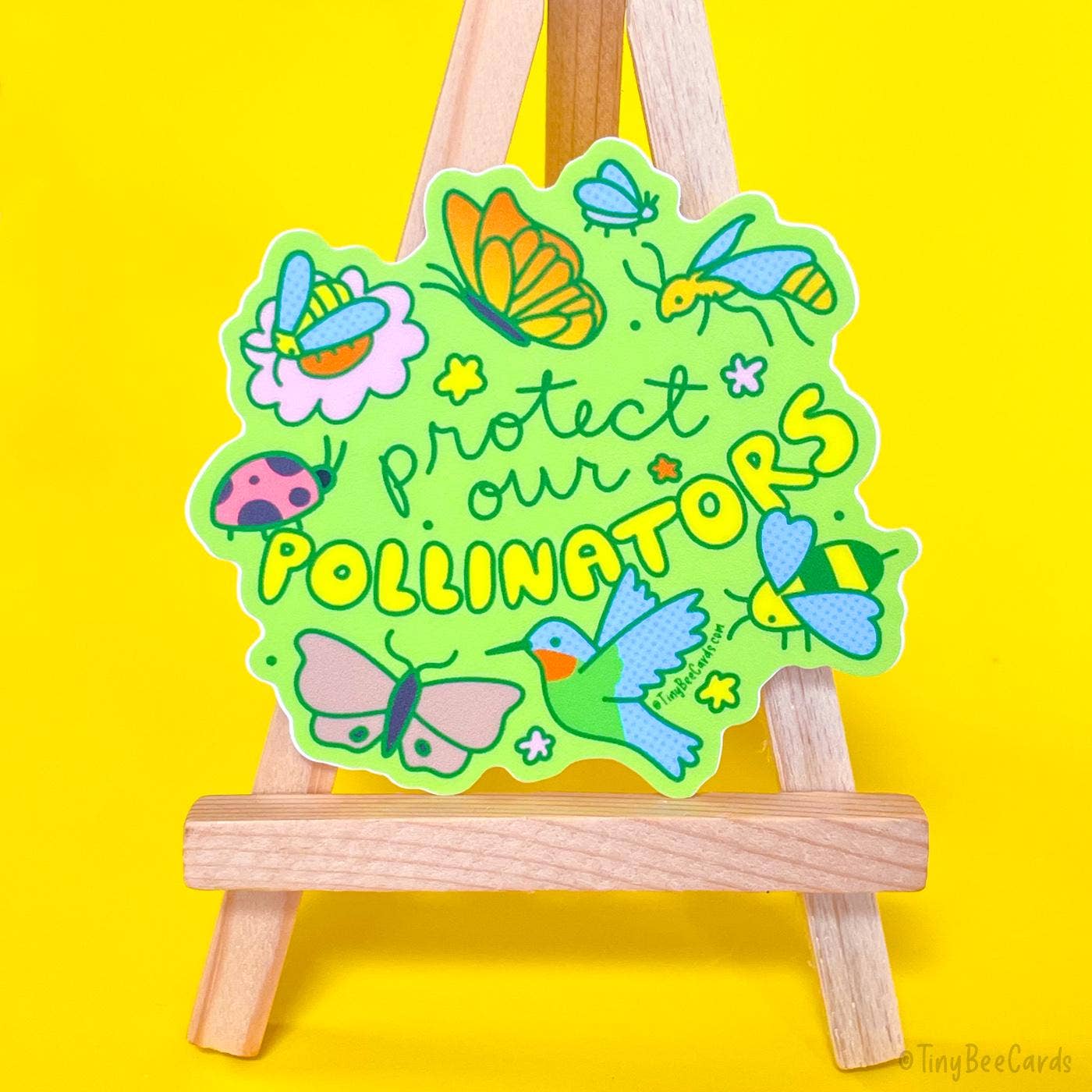 Tiny Bee Cards - Protect our Pollinators Bugs & Birds Vinyl Sticker