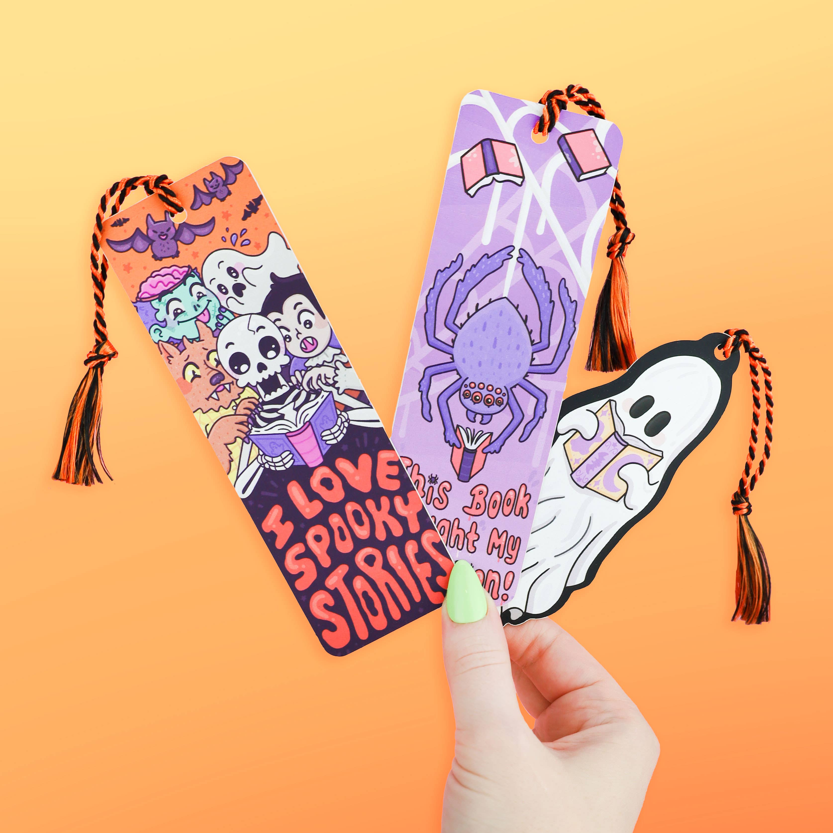 Kitty and Pumpkins Reader Gift Bookmark with Tassel
