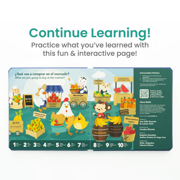 Counting at the Market Bilingual Musical Book - El Mercado