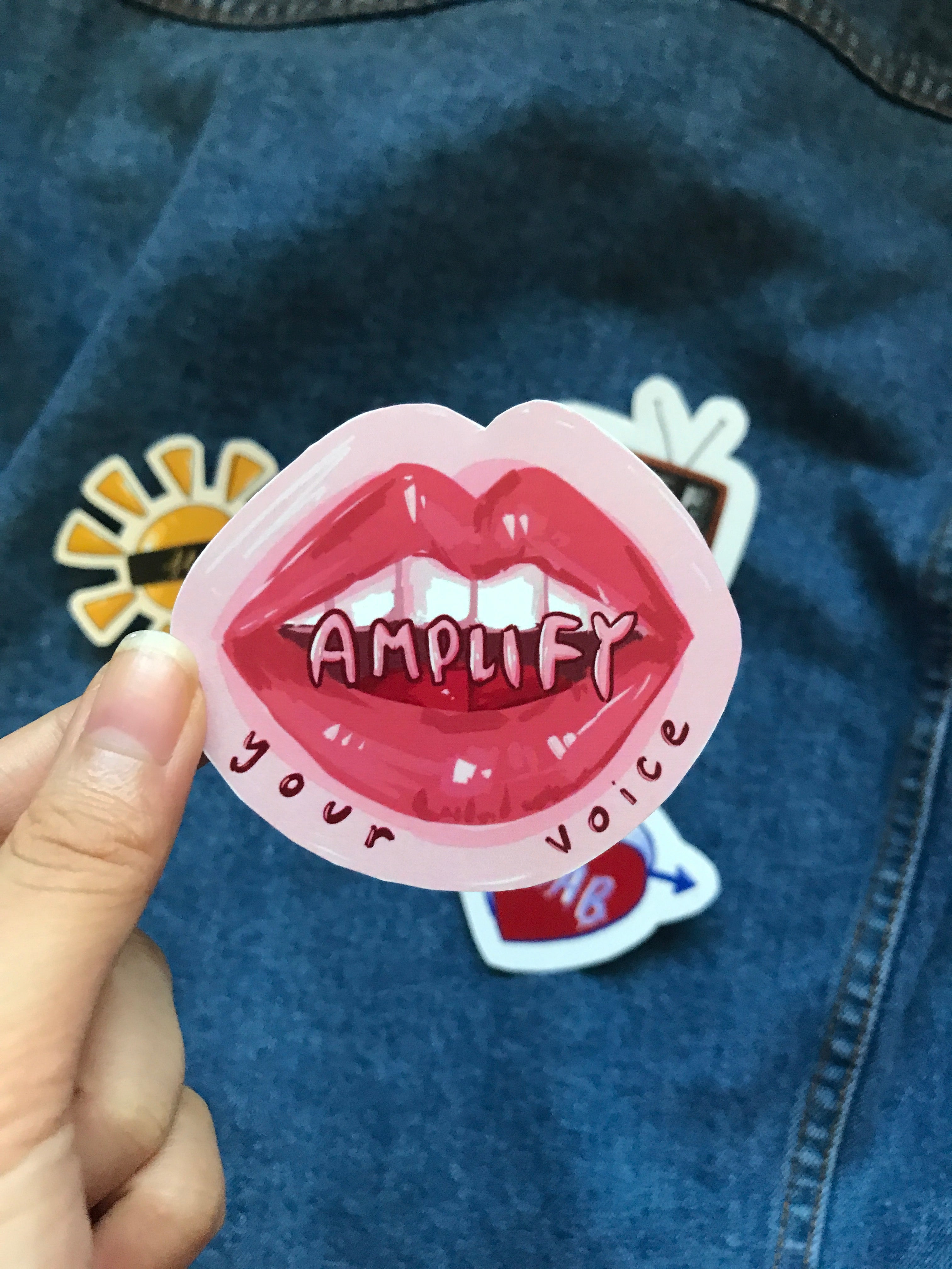 "Amplify Your Voice" lips sticker