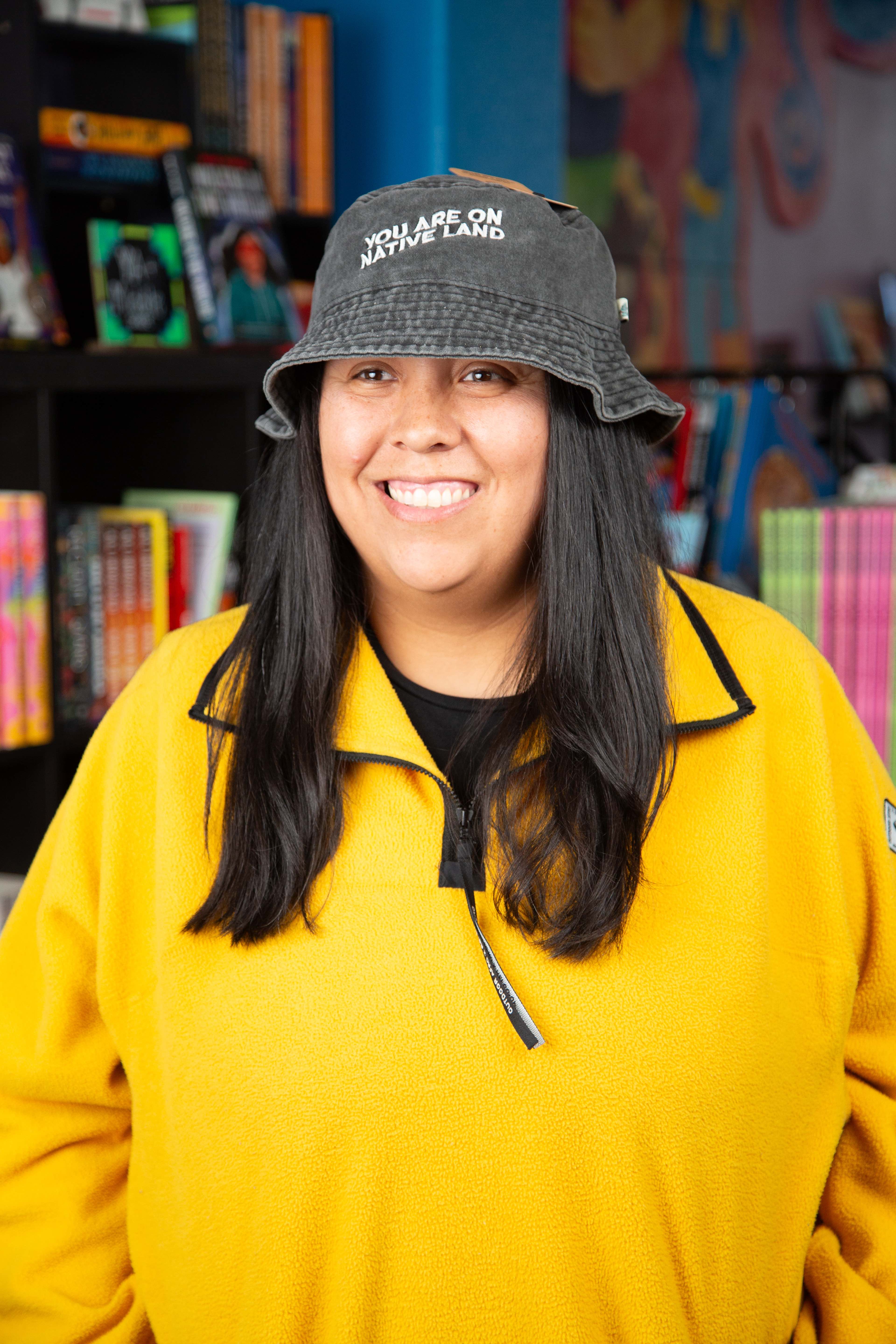 'YOU ARE ON NATIVE LAND' Corduroy Bucket Hat