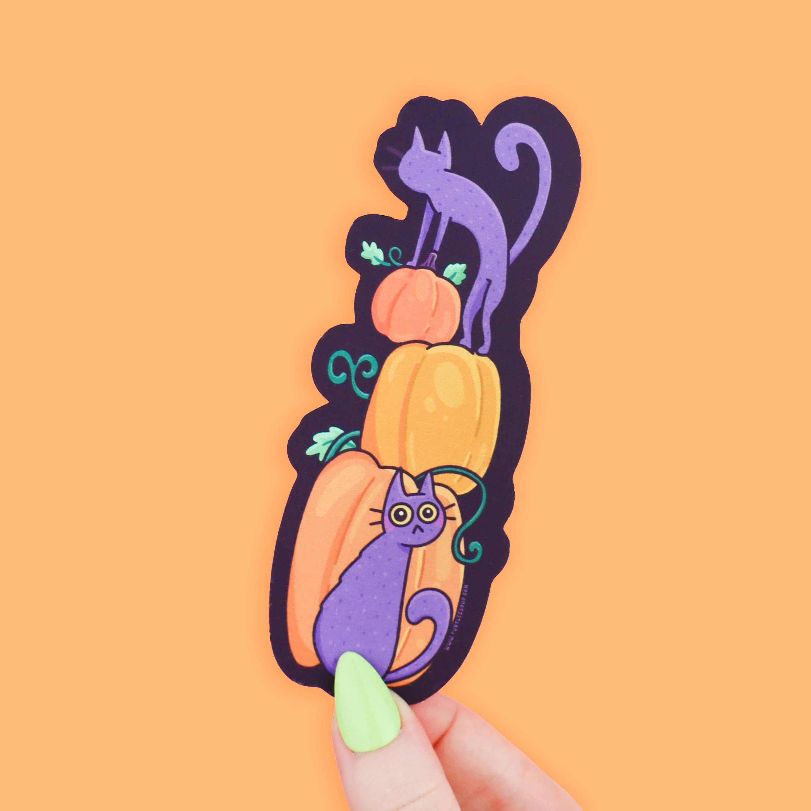 Kitty and Pumpkins Reader Gift Bookmark with Tassel