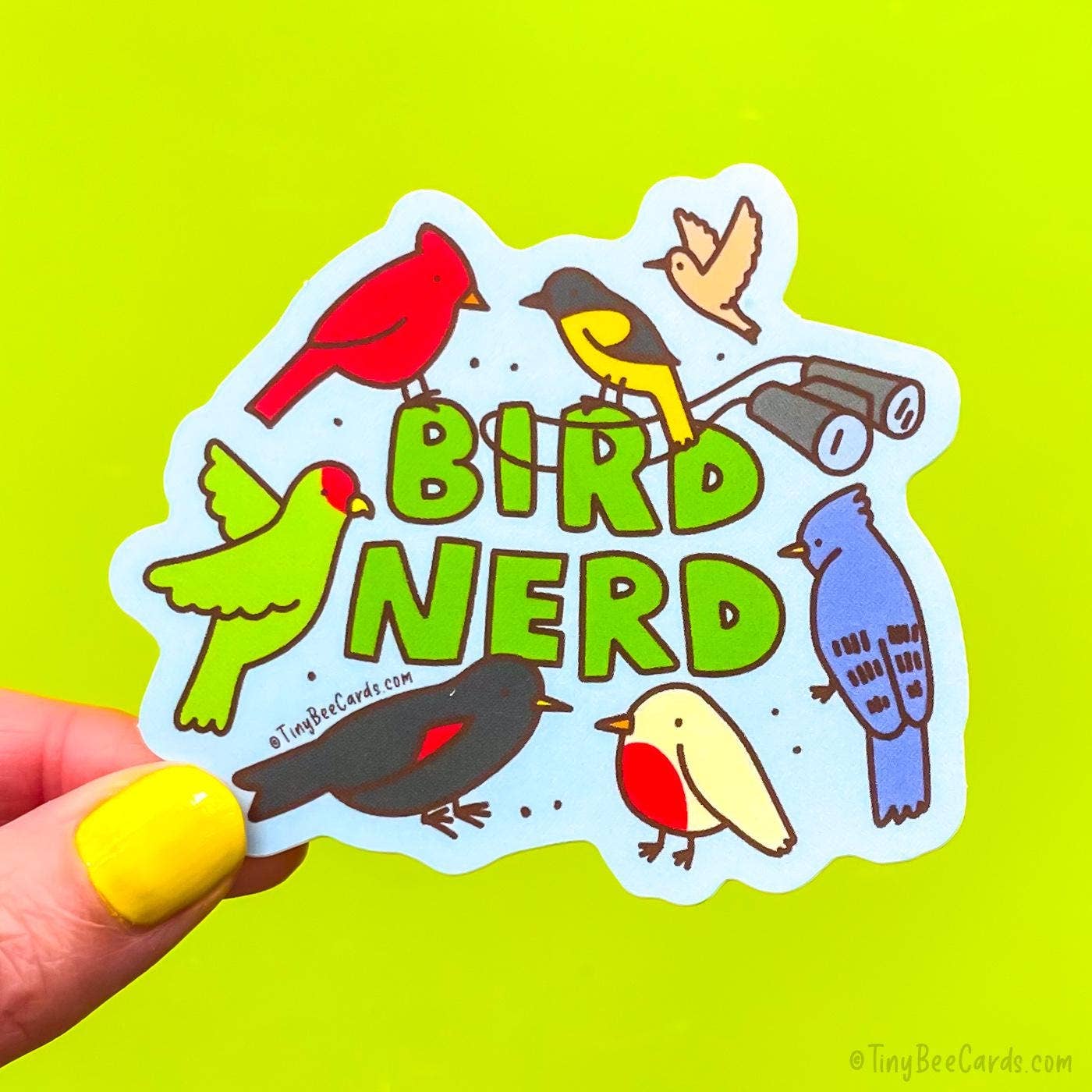 Tiny Bee Cards - Bird Nerd Vinyl Sticker
