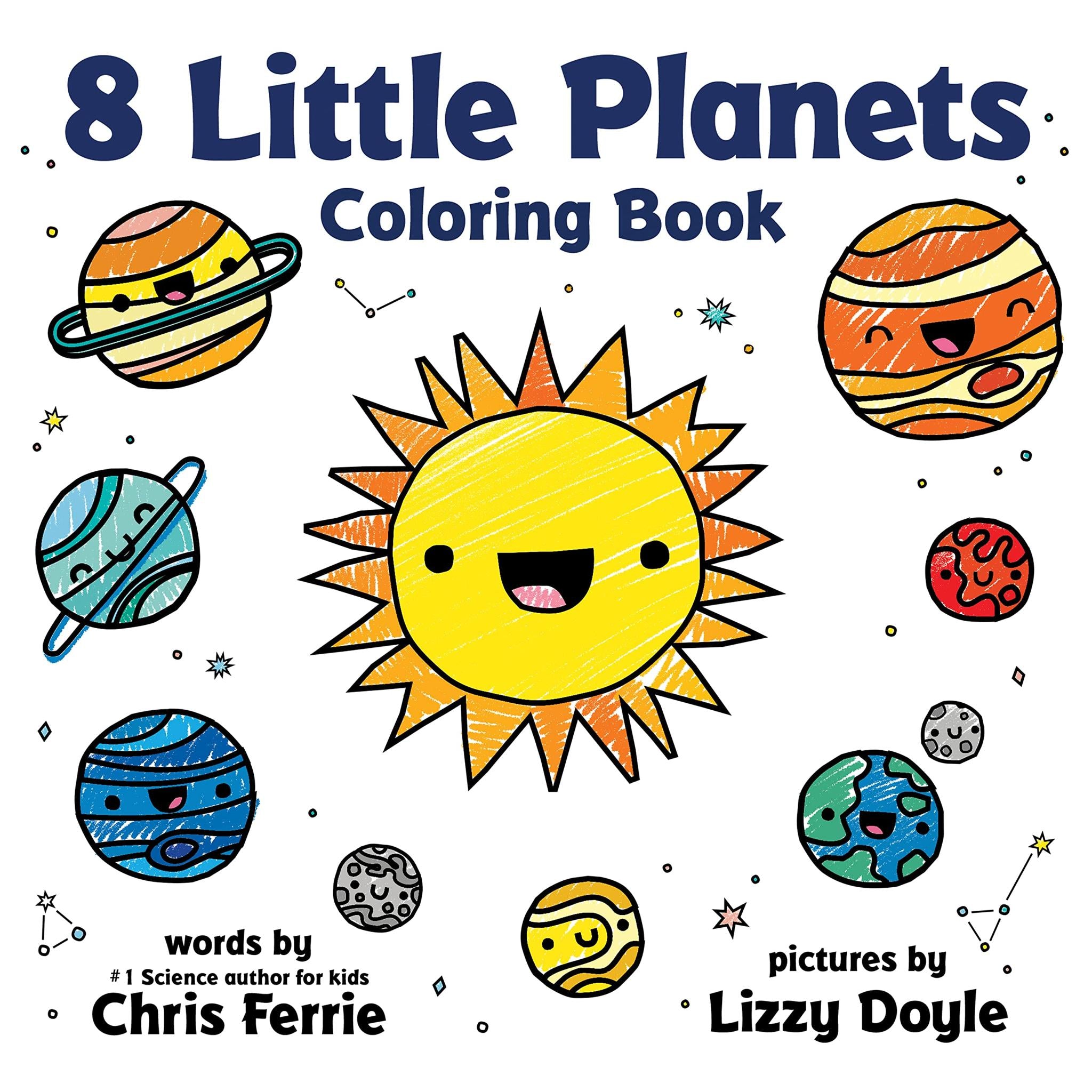 8 Little Planets Coloring Book: A Solar System Coloring Book for Toddlers and Kids