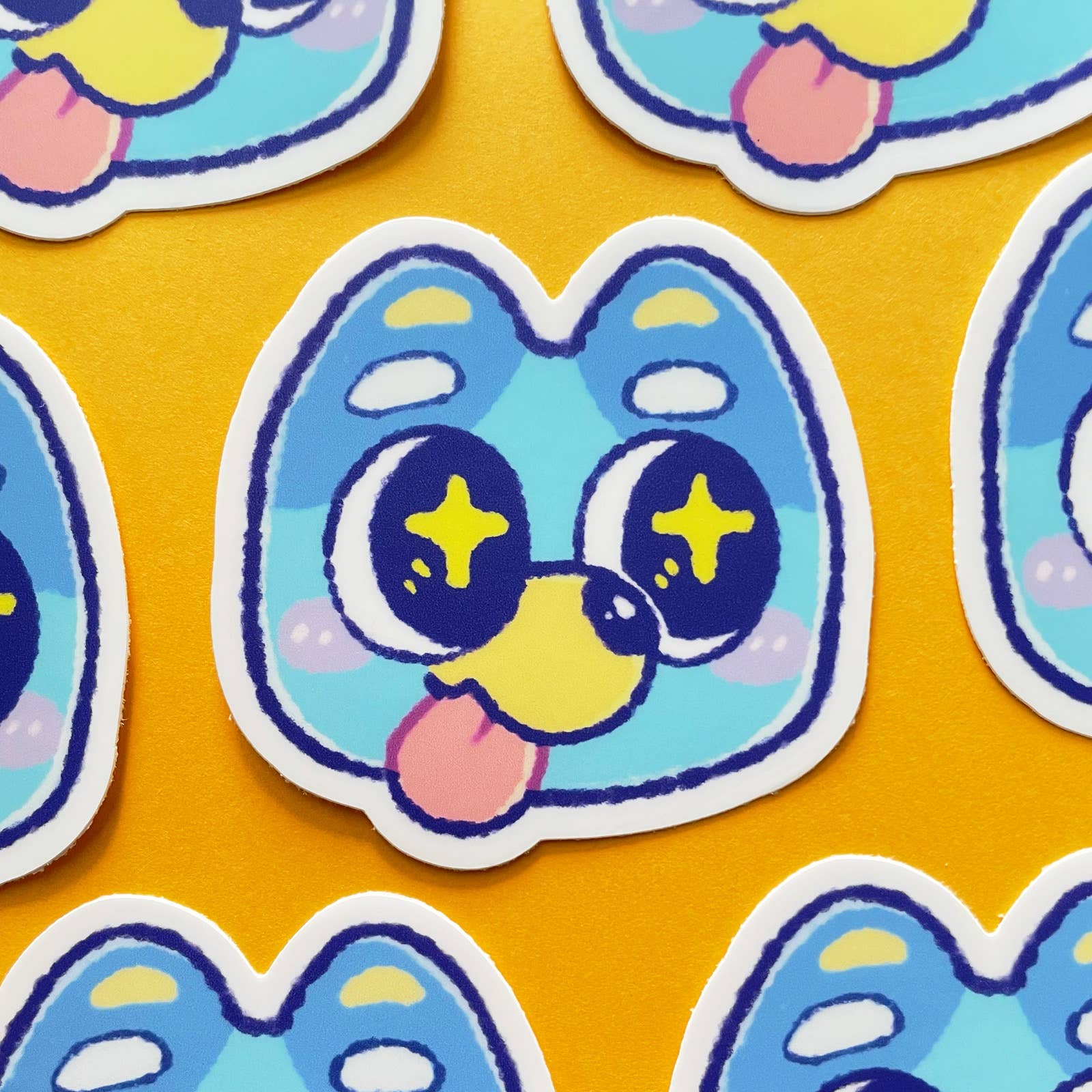 Blue Pup Floating Head | Vinyl Sticker