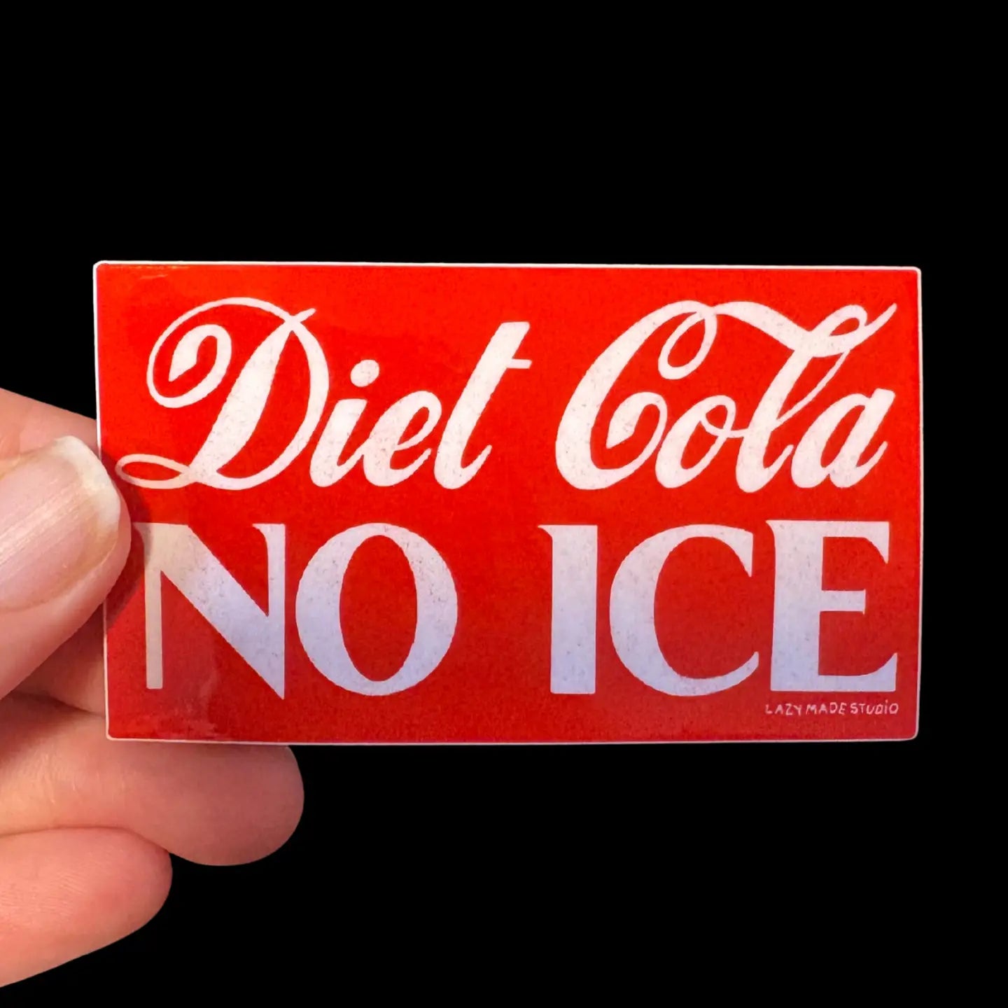 Diet Cola No Ice Waterproof Sticker