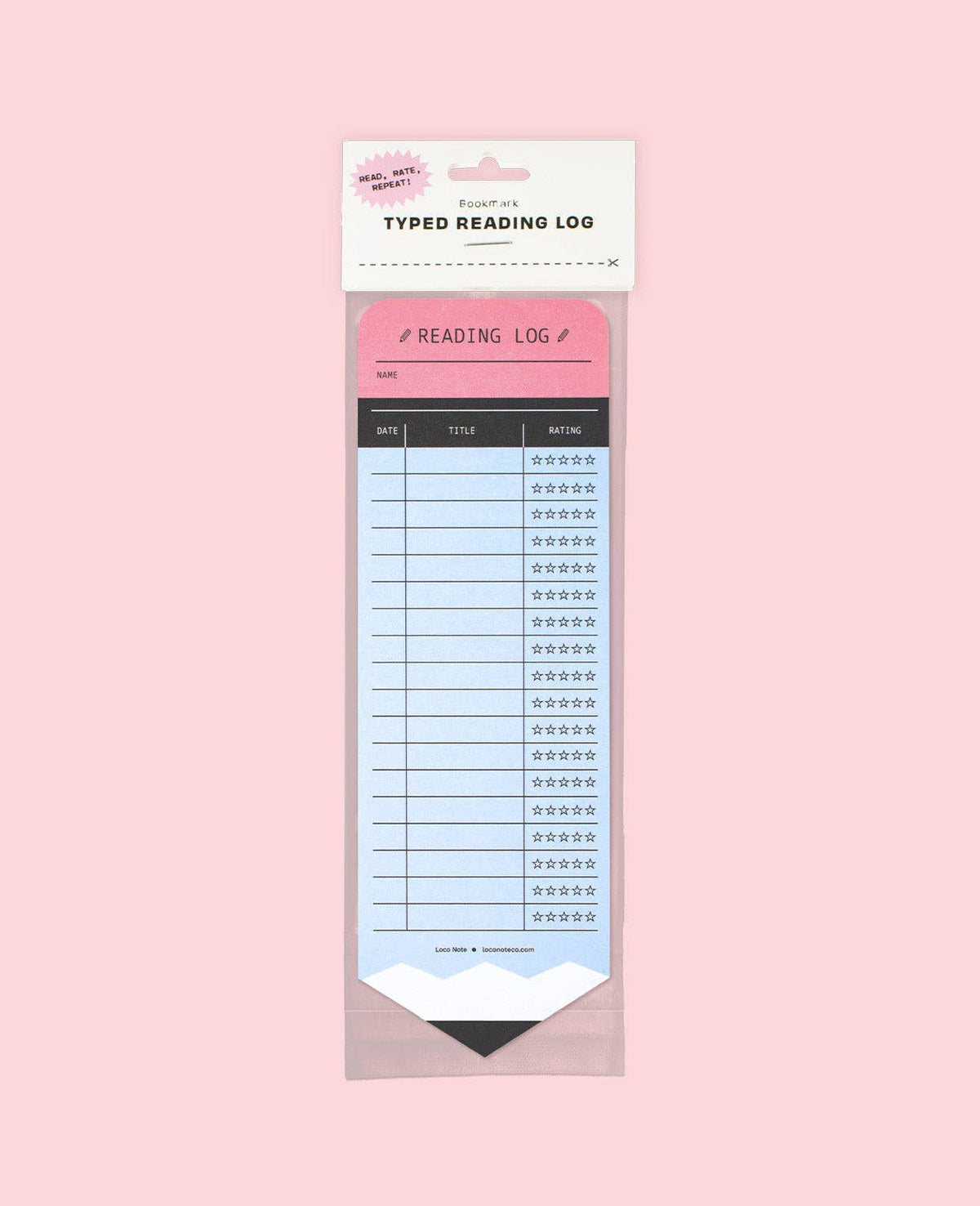 Pencil Reading Log Bookmark