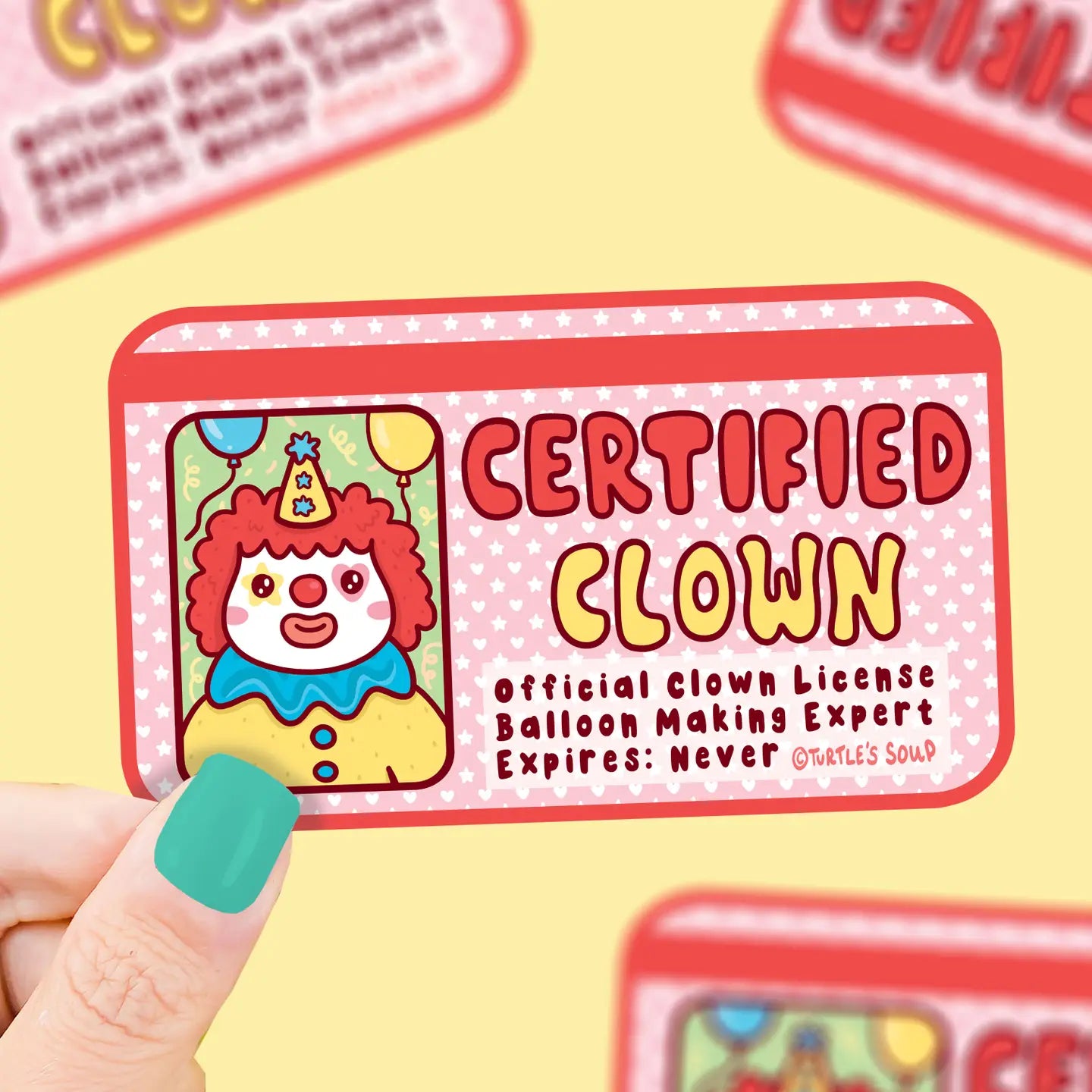 Certified Clown Card Carrying Member Vinyl Sticker
