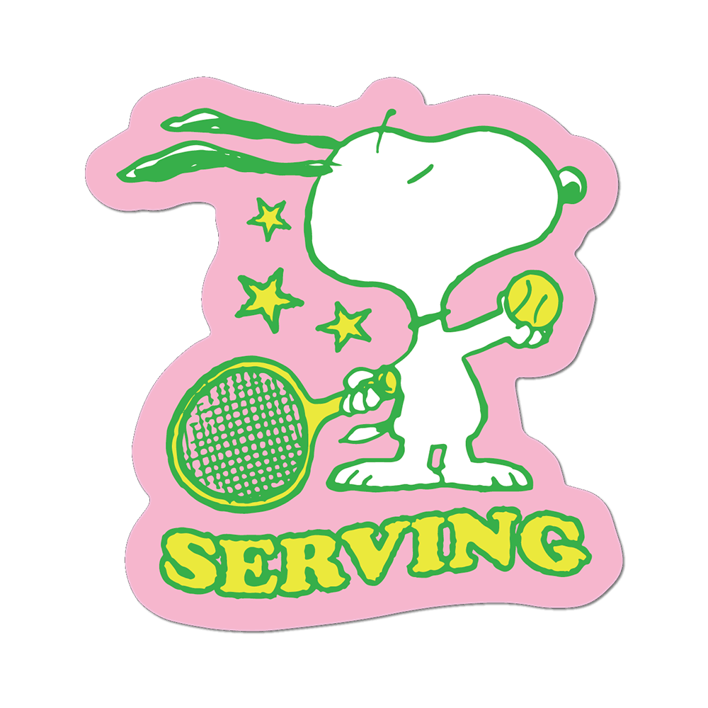 Serving by Snoopy (Tennis) - Die-Cut Sticker