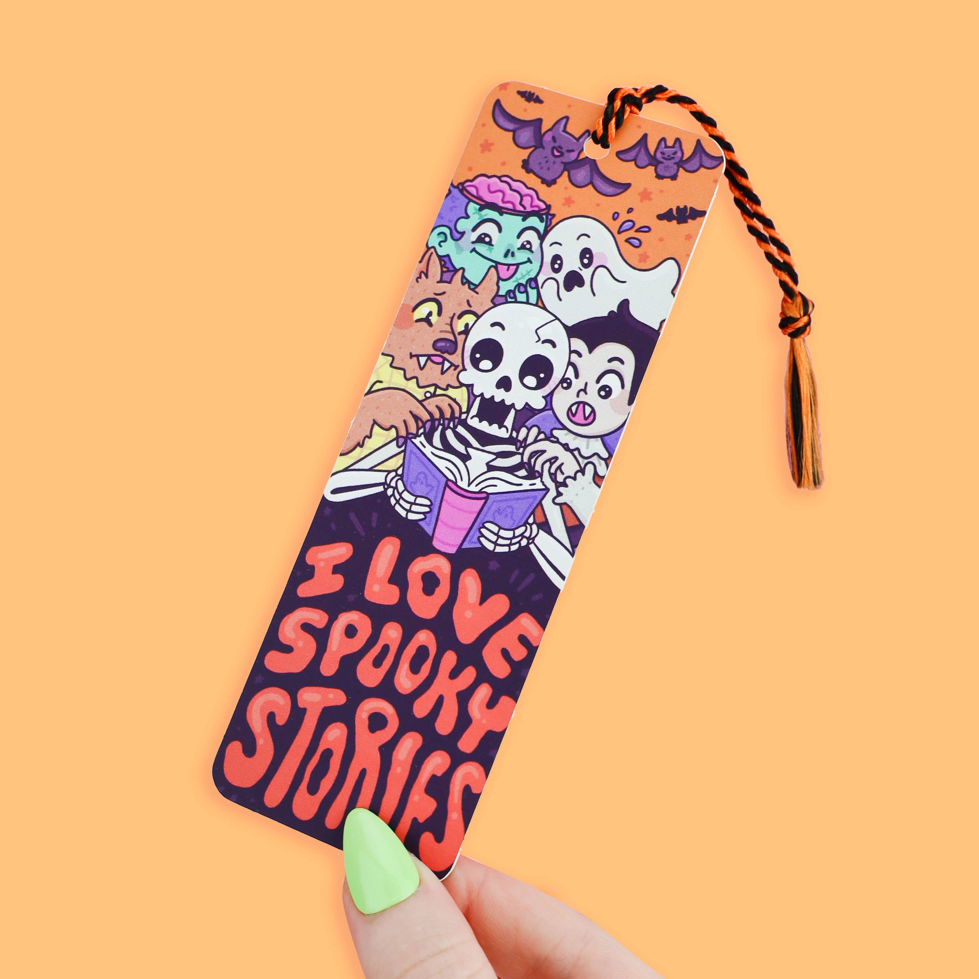 I Love Spooky Stories Bookmark with Tassel