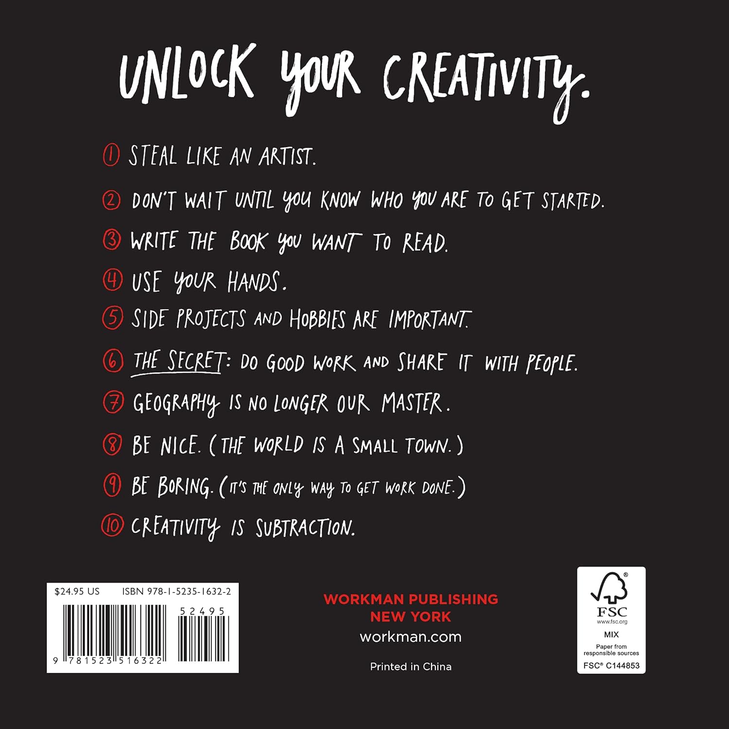 Steal Like an Artist 10th Anniversary Gift Edition with a New Afterword by the Author: 10 Things Nobody Told You About Being Creative (Austin Kleon) Hardcover