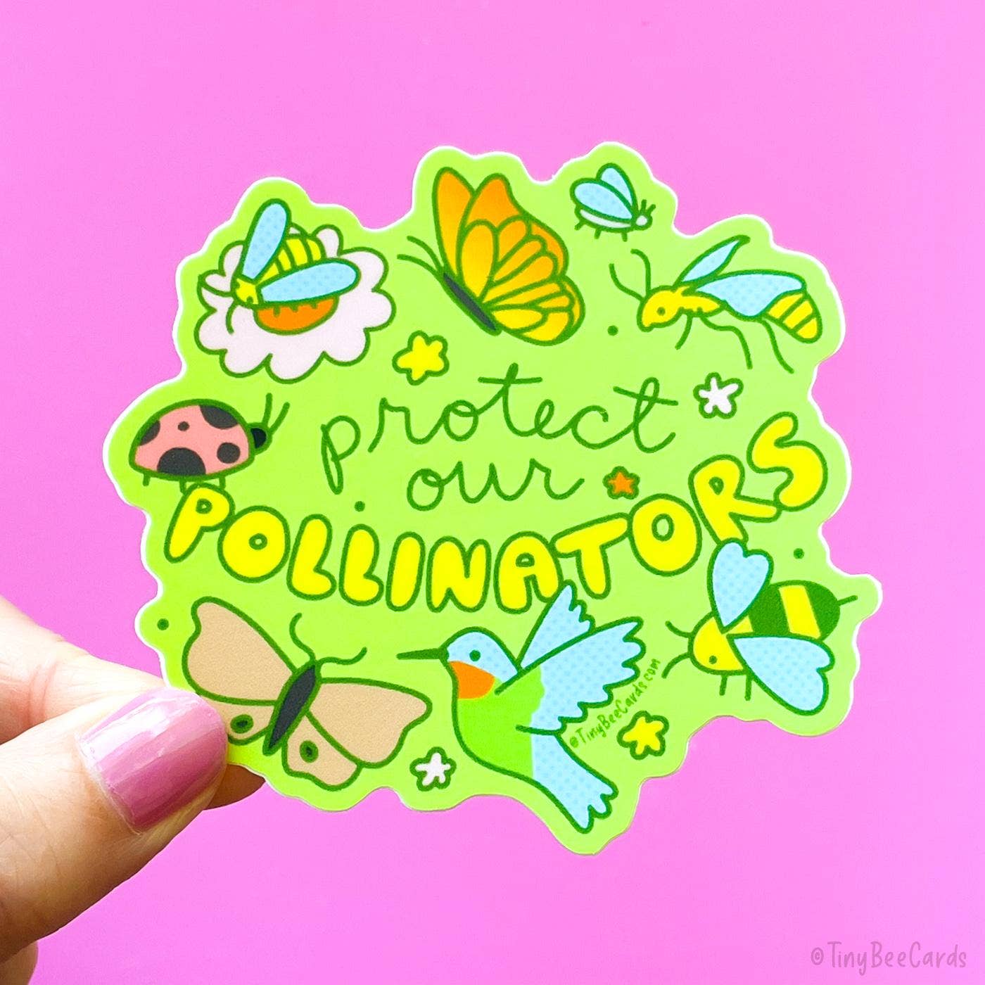 Tiny Bee Cards - Protect our Pollinators Bugs & Birds Vinyl Sticker