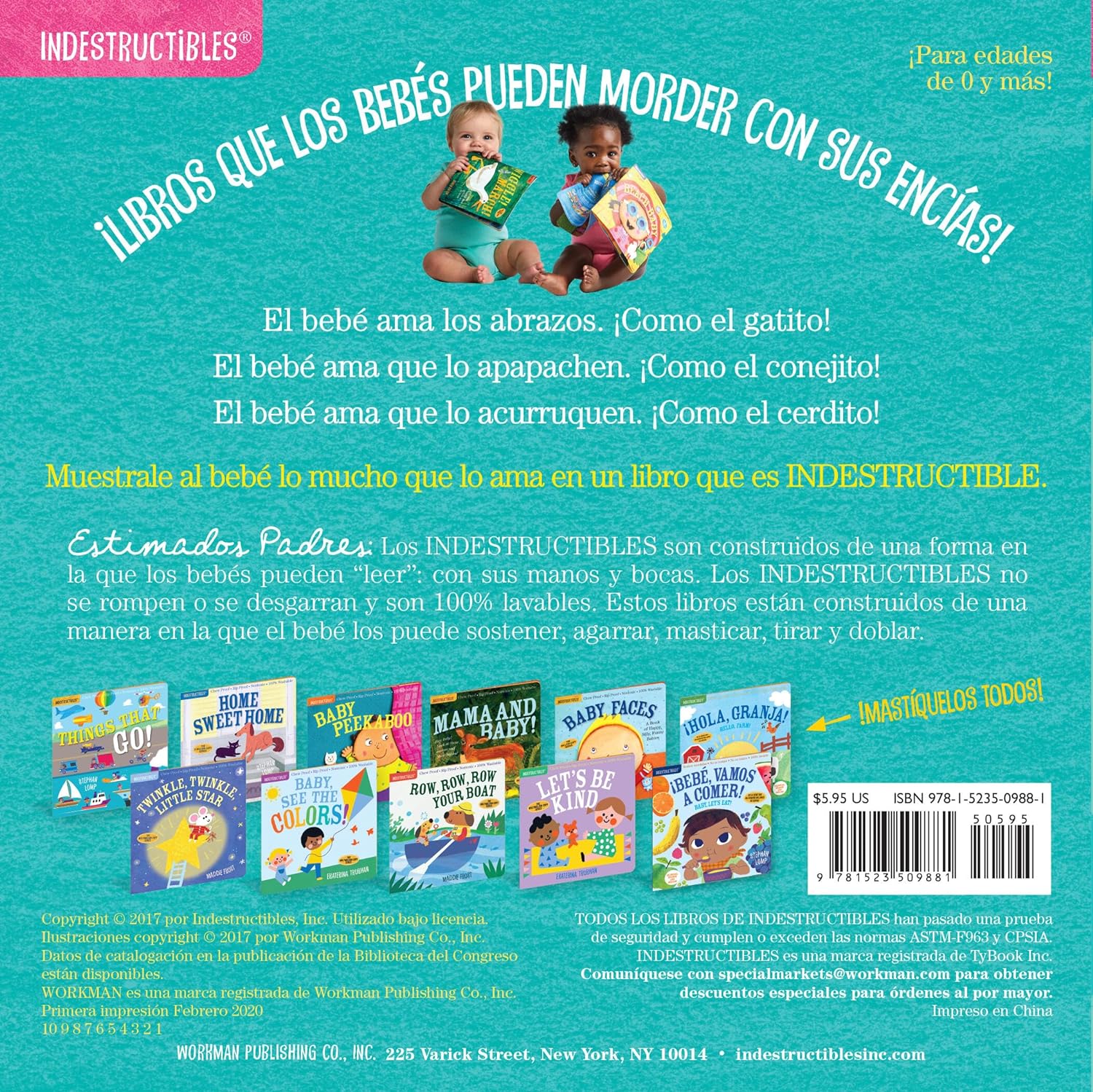 Indestructibles: Te Amo, Bebé / Love You, Baby: Chew Proof - Rip Proof - Nontoxic - 100% Washable (Book for Babies, Newborn Books, Safe to Chew)