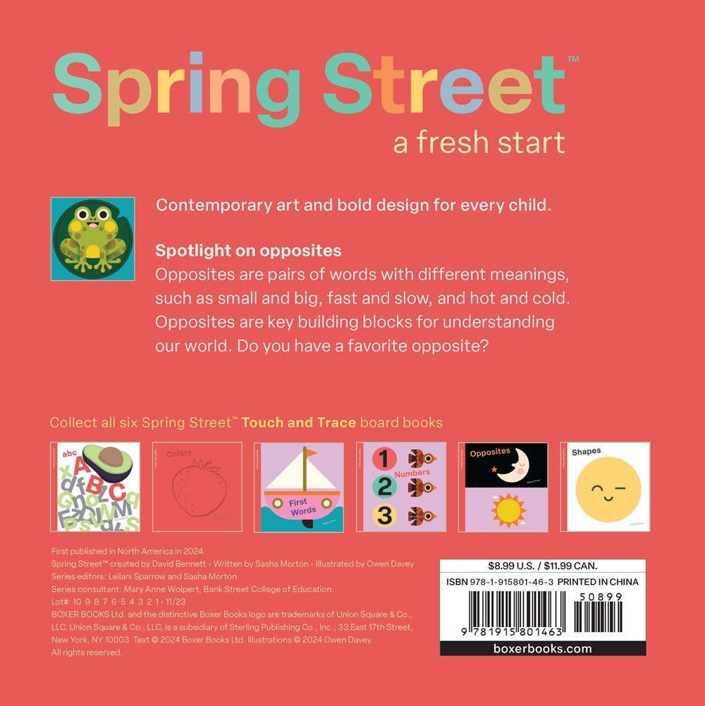 Spring Street Touch and Trace: Opposites