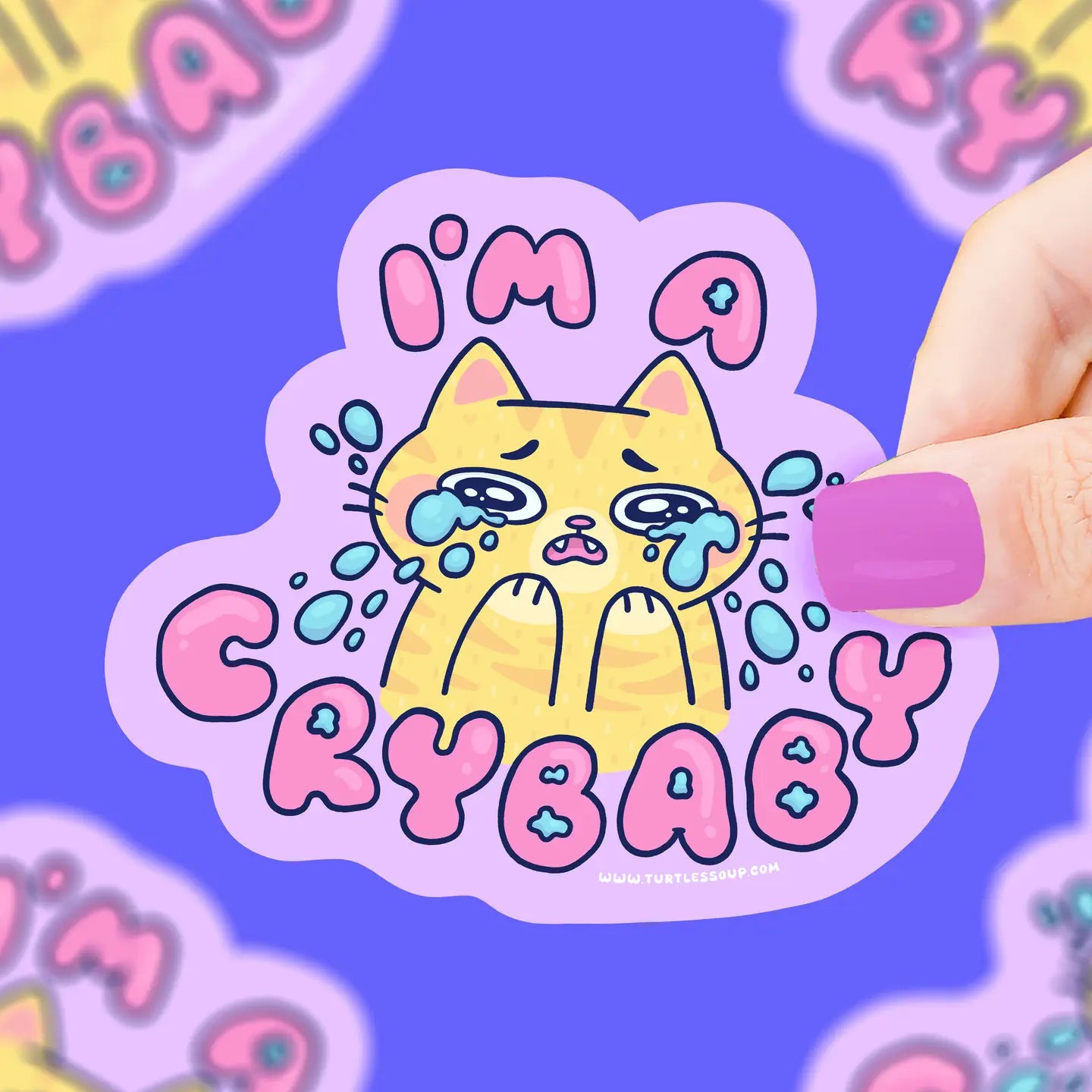 I'm A Cry Baby Crying Cat Kitten Cute Anxious Vinyl Sticker