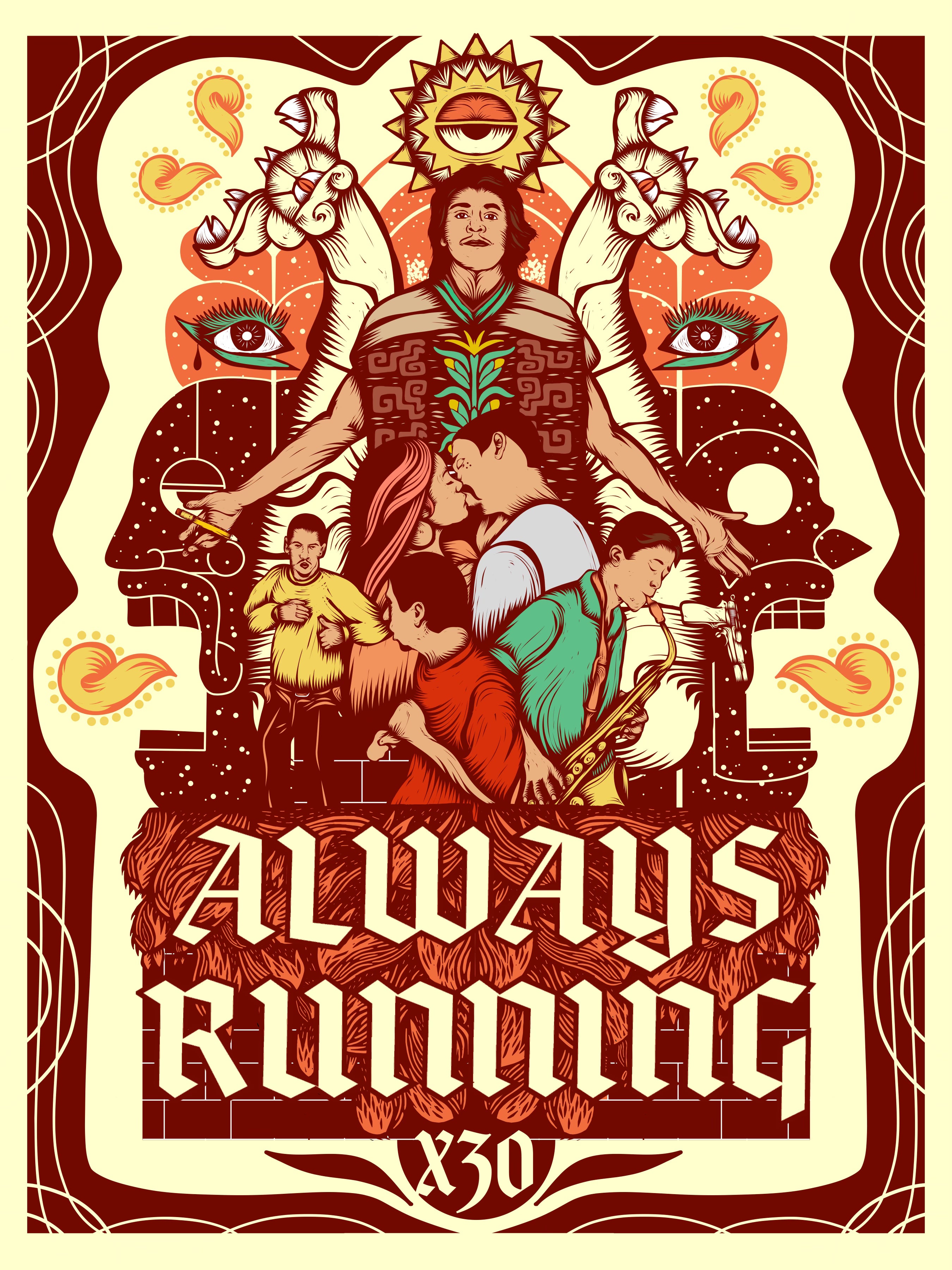 "Always Running" 30th Anniversary T-Shirt (Multi Color)