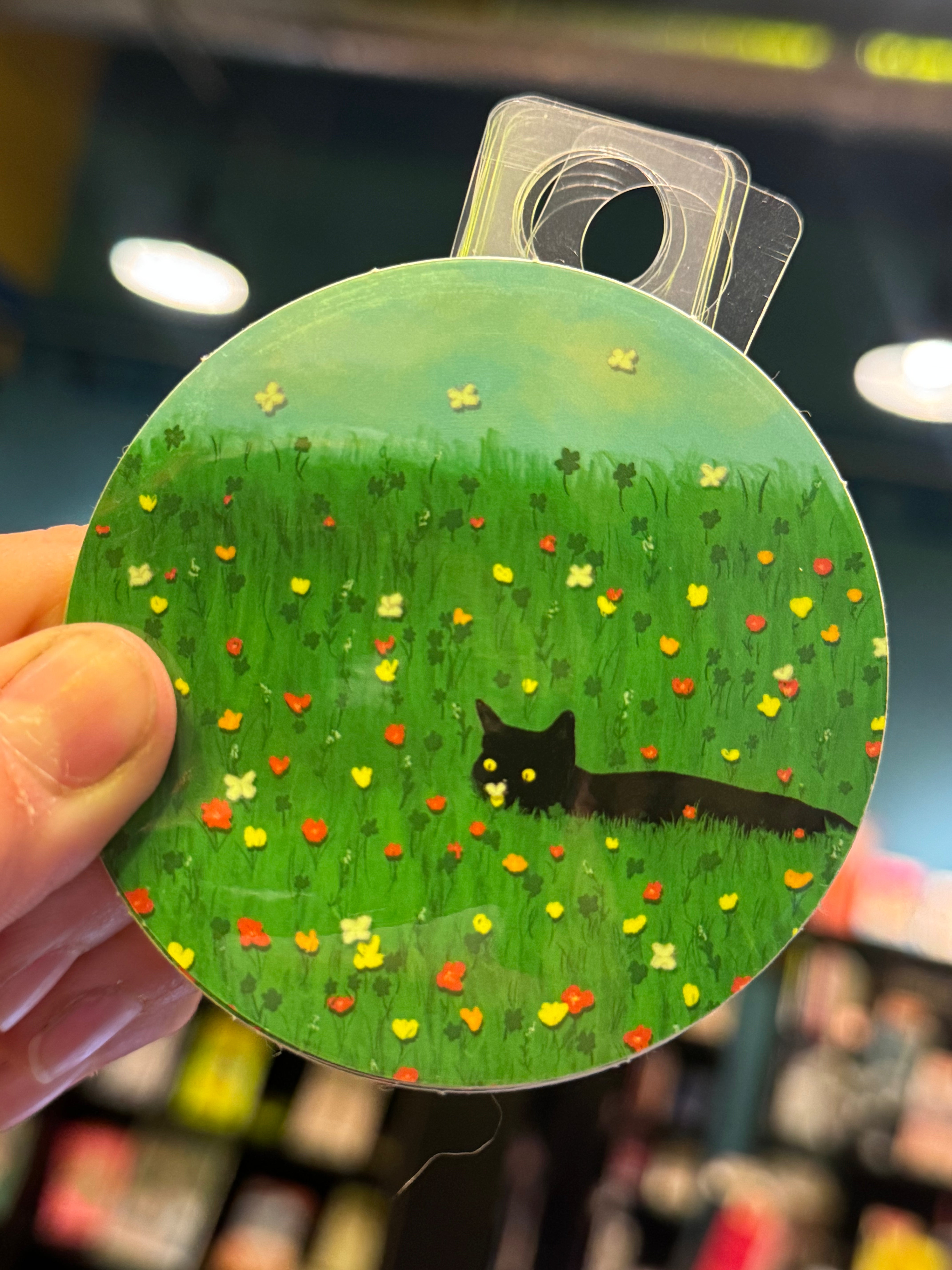 Cat in Field Sticker