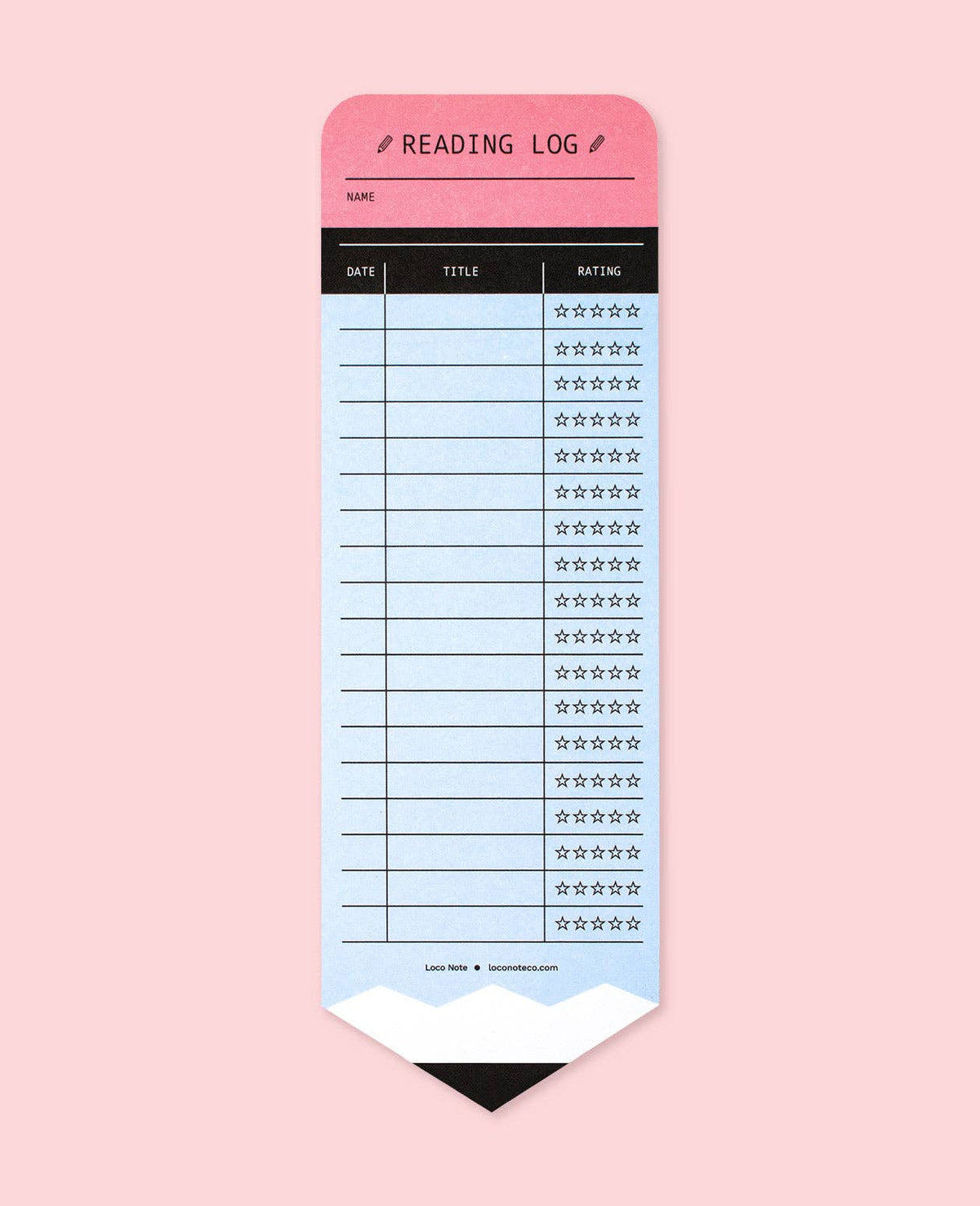 Pencil Reading Log Bookmark