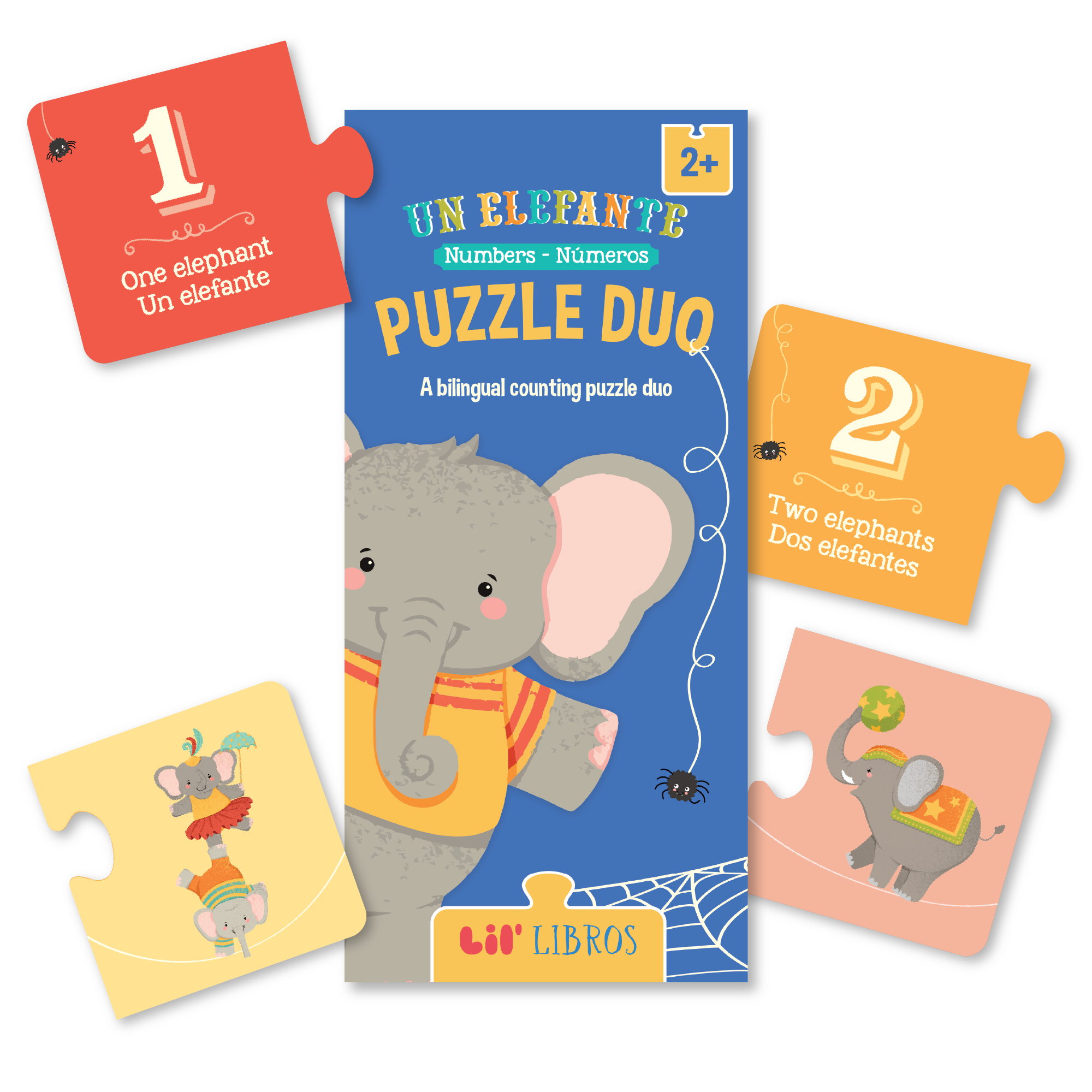 Un Elefante: Numbers / Números Puzzle Duo (Bilingual: English and Spanish)