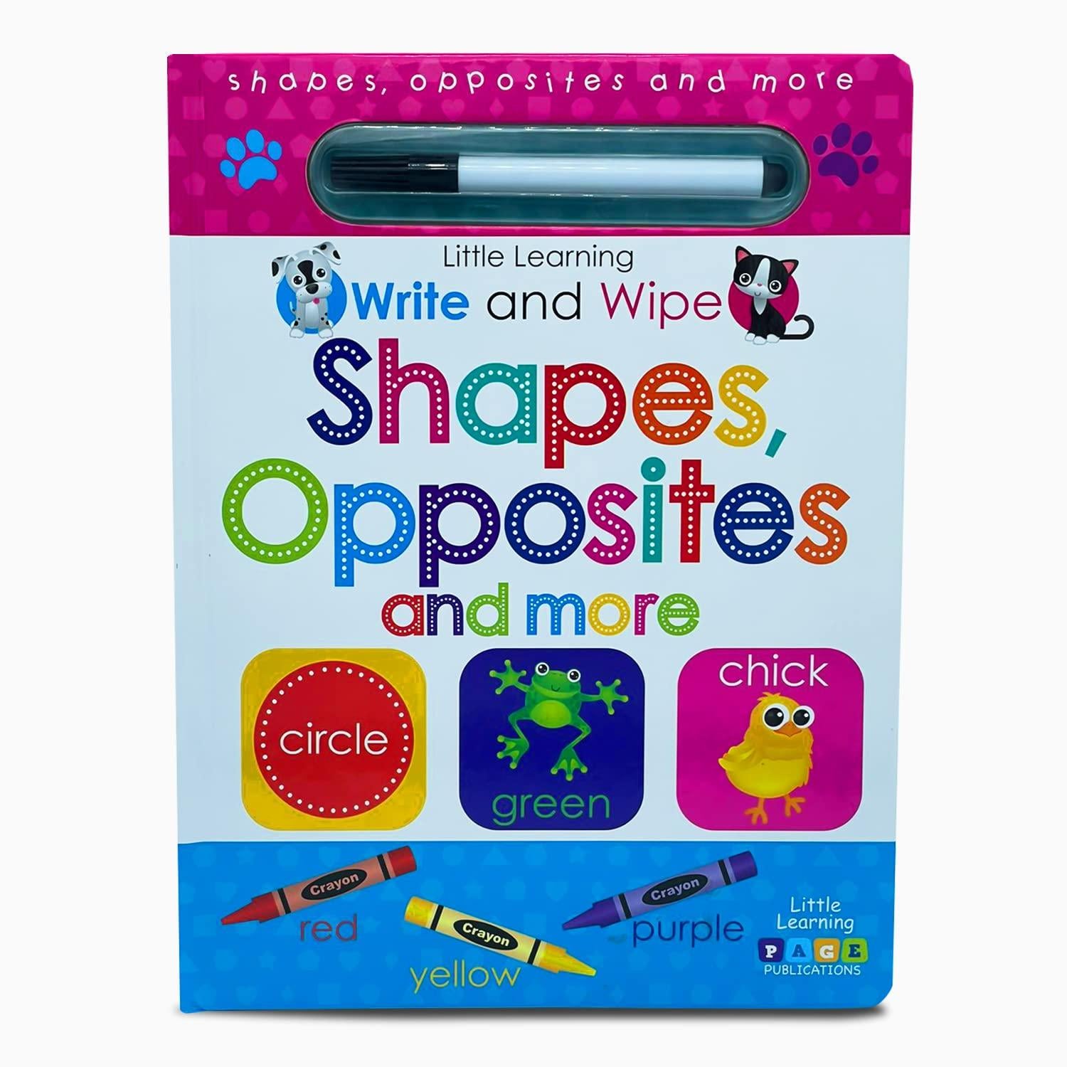 Little Learning Write and Wipe: Shapes, Opposites, and More