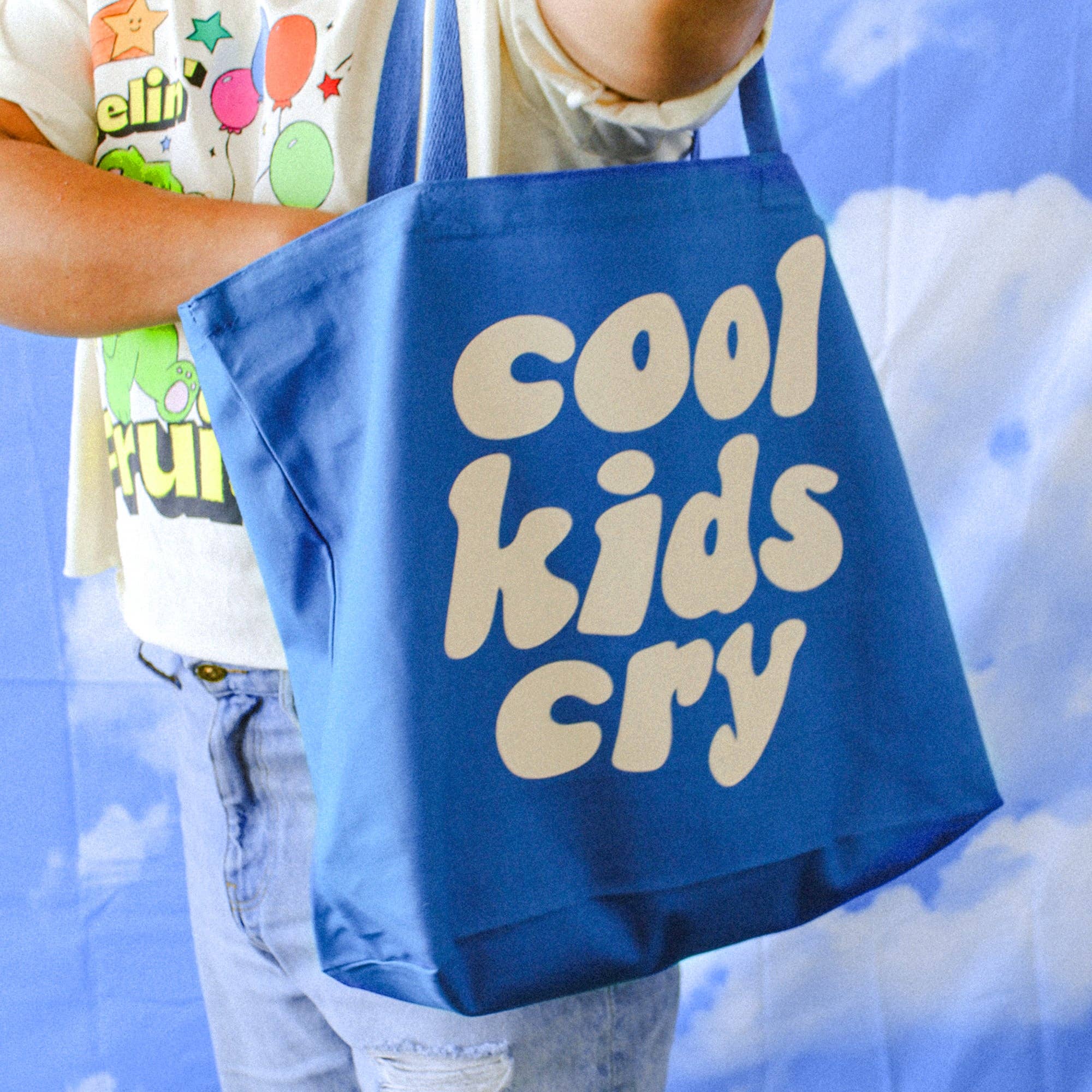 Cool Kids Cry Large Tote Bag