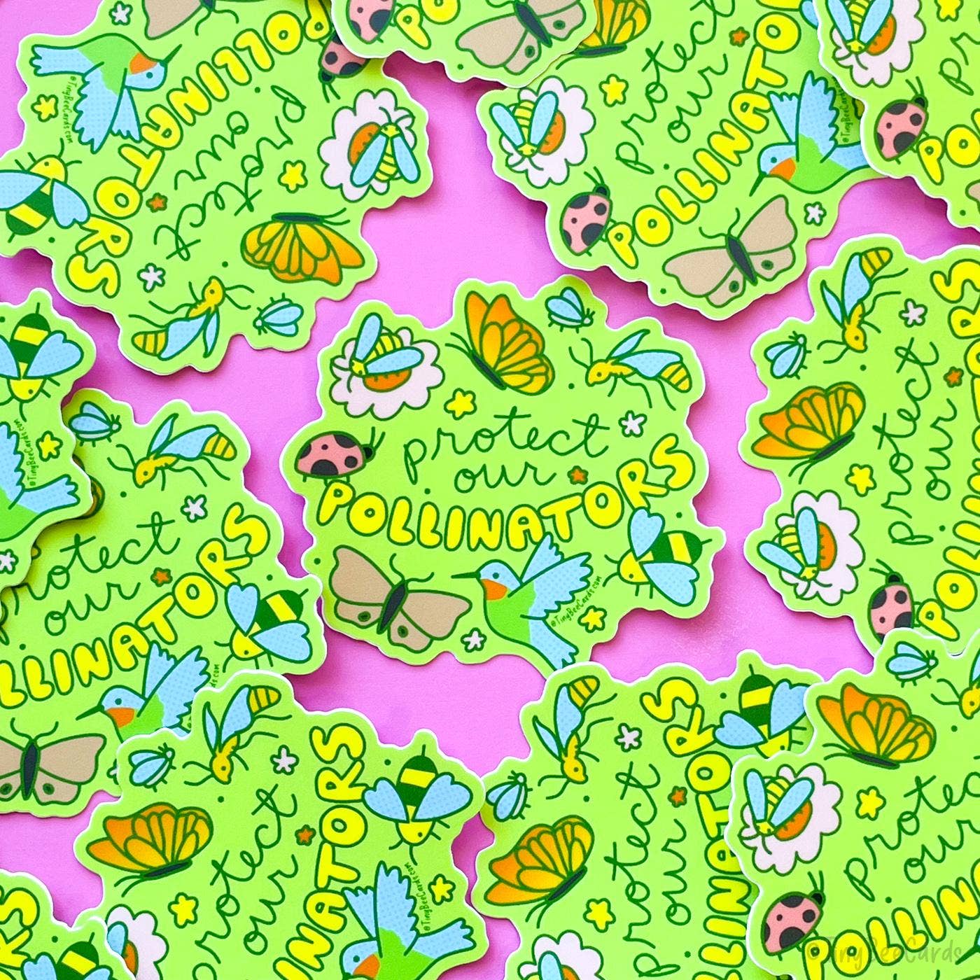 Tiny Bee Cards - Protect our Pollinators Bugs & Birds Vinyl Sticker