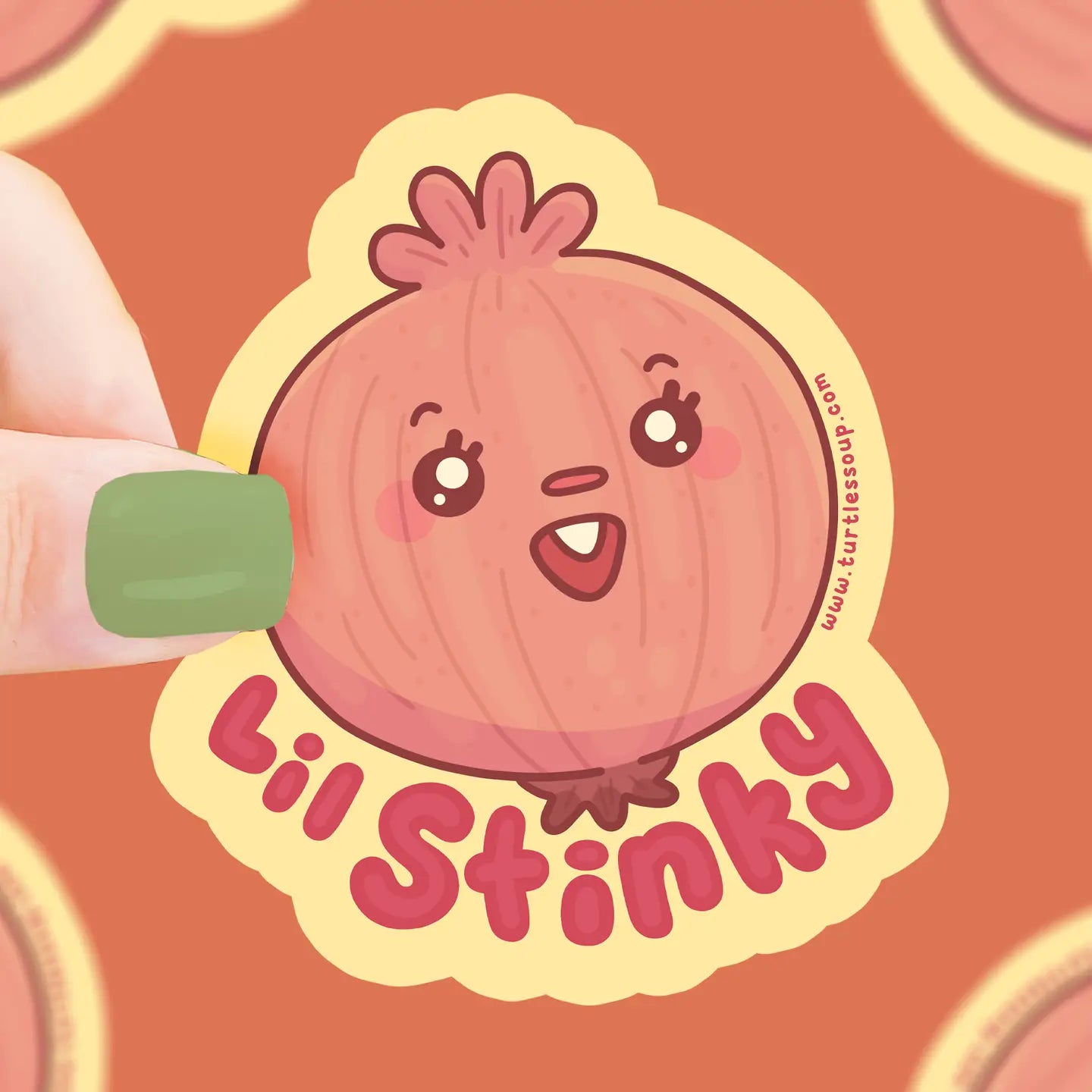Stinky Onion Funny Food Vinyl Sticker