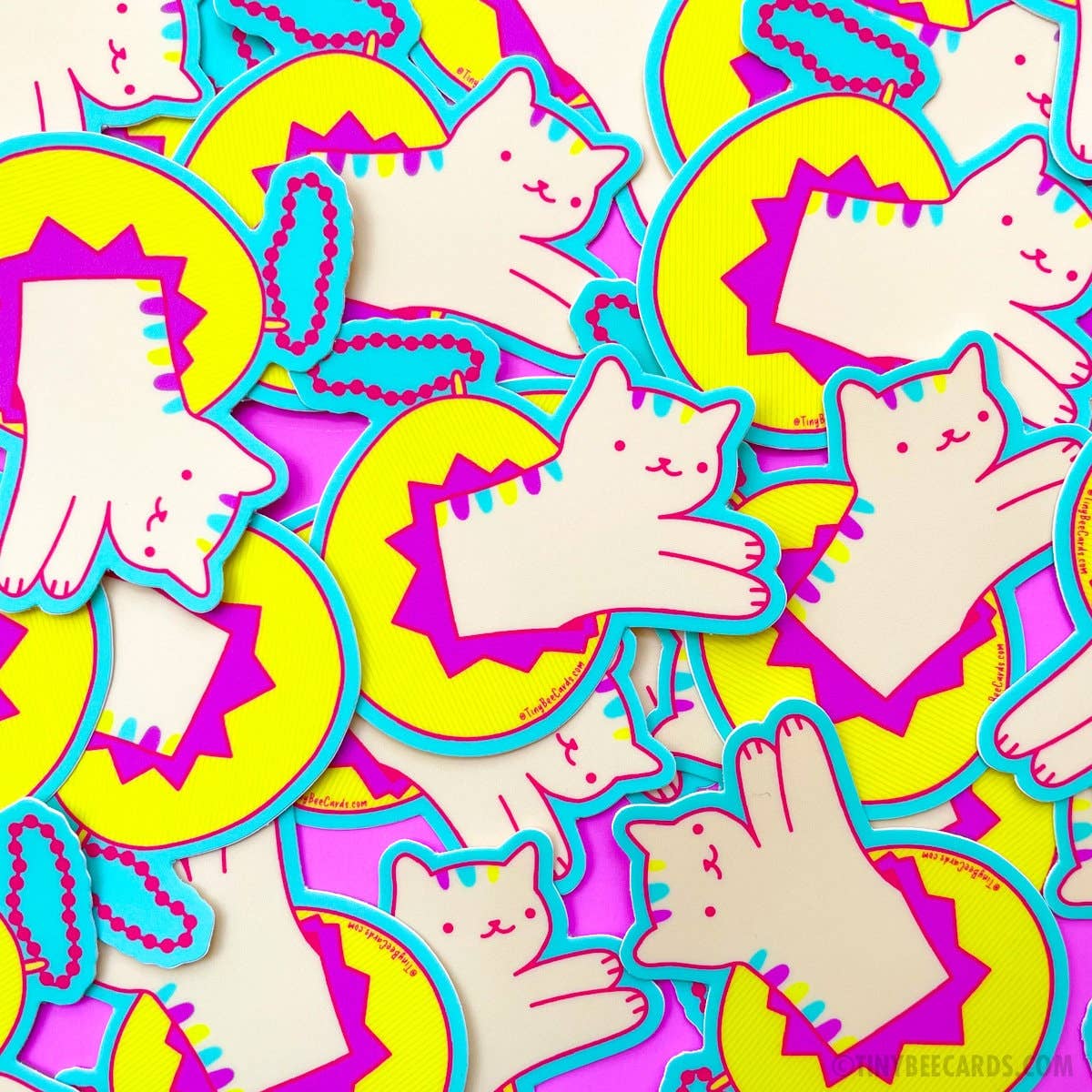 Tiny Bee Cards - Y2K Cat Virtual Pet 90s Vinyl Sticker